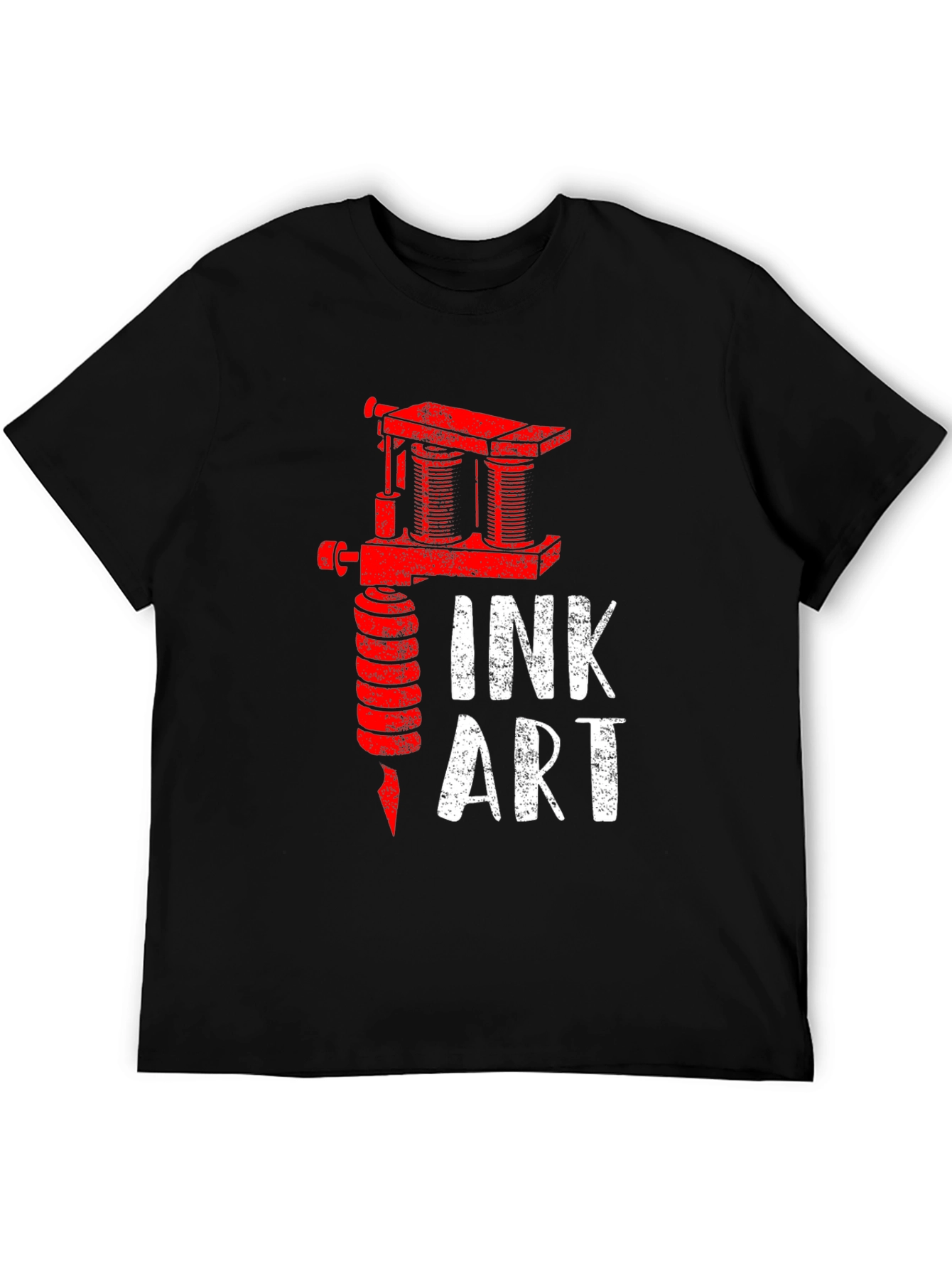 Ink Art Tattoo Machine Graphic Tee - Black