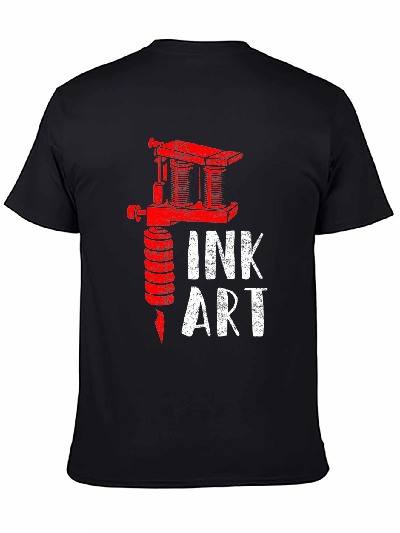 Ink Art Tattoo Machine Graphic Tee - Black