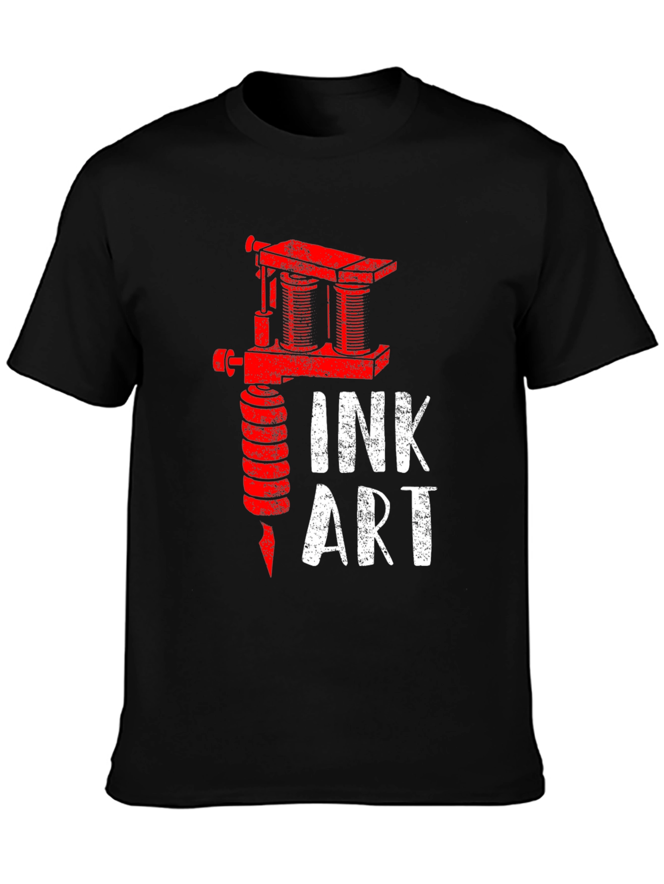 Ink Art Tattoo Machine Graphic Tee - Black