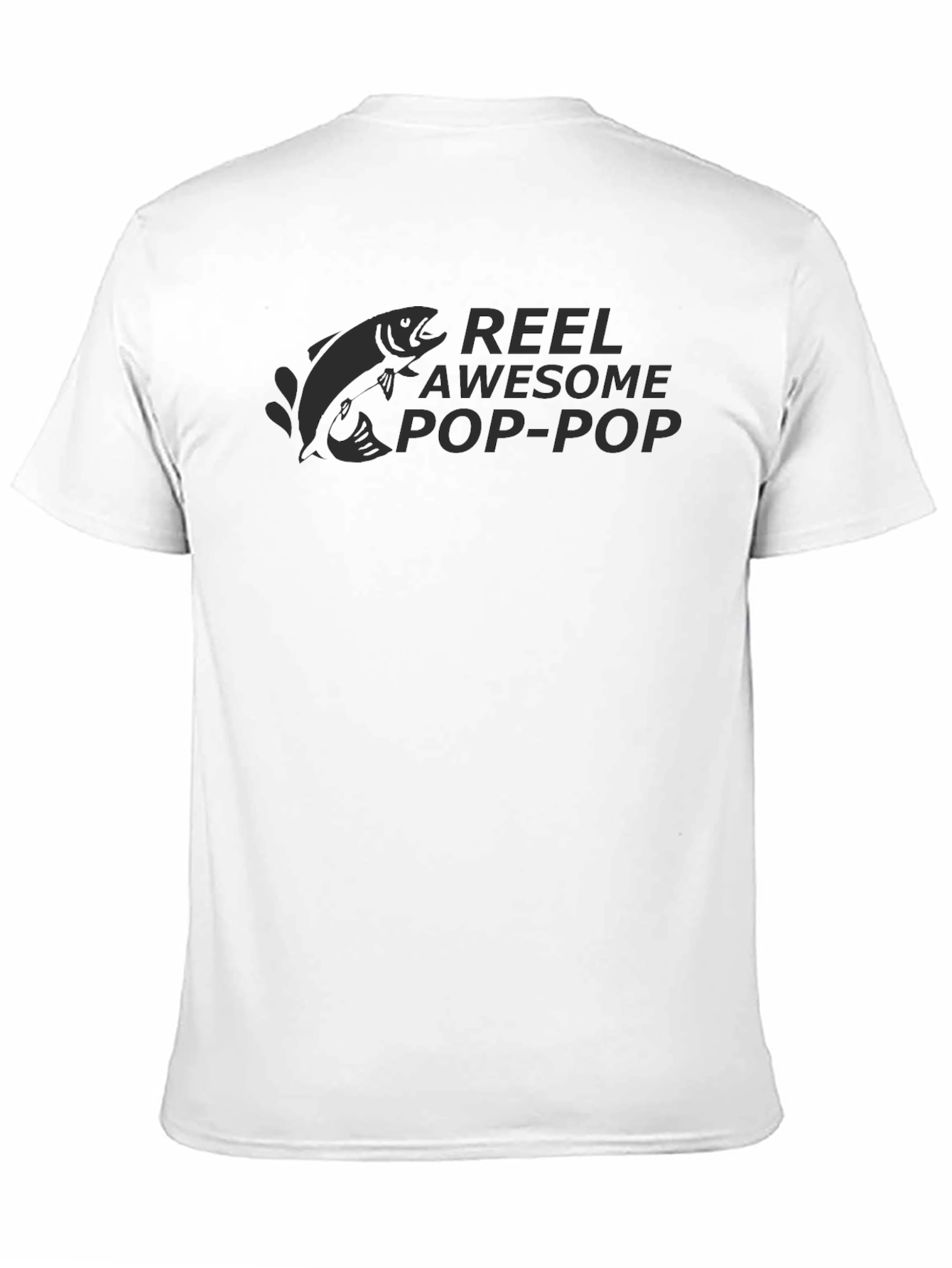Reel Awesome Pop-Pop Black T-Shirt Fishing Gift