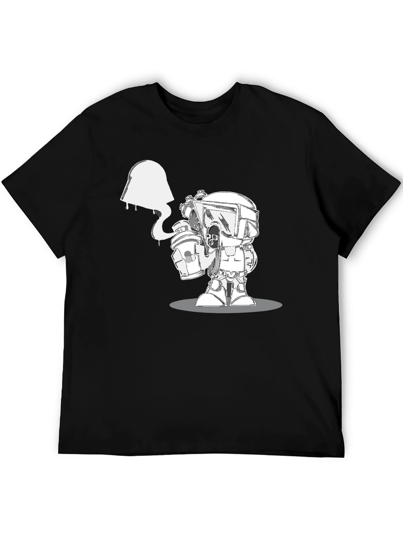 Unique Graphic Print Black Cotton Blend T-Shirt