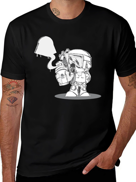 Unique Graphic Print Black Cotton Blend T-Shirt