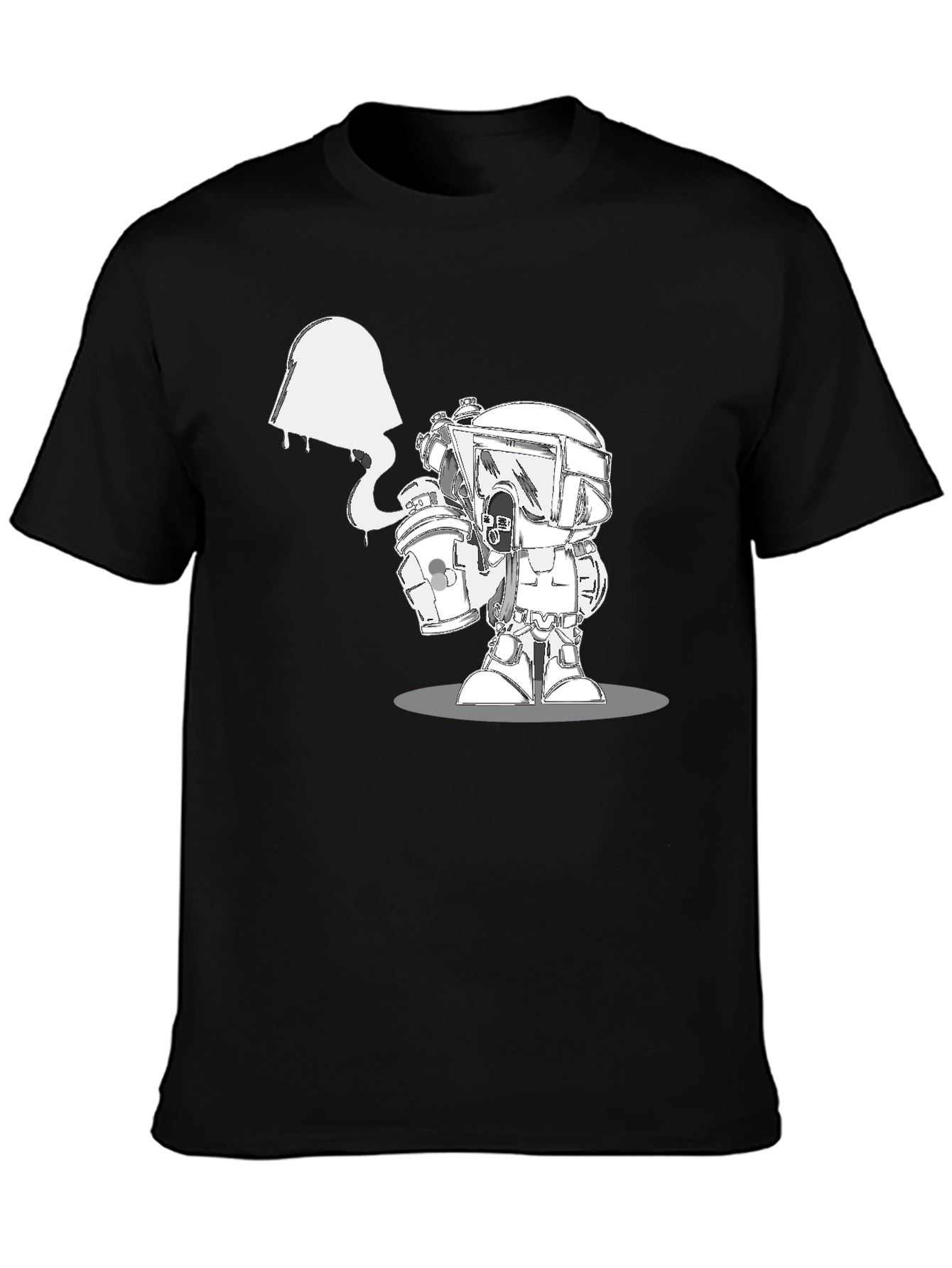 Unique Graphic Print Black Cotton Blend T-Shirt