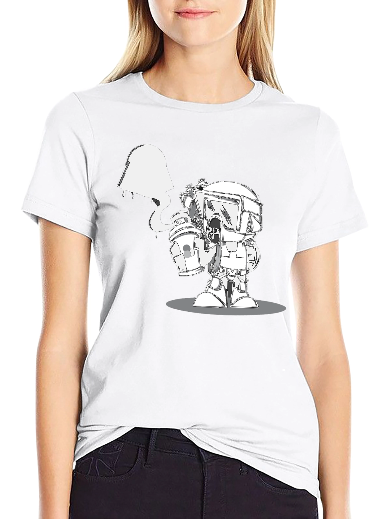 Unique Graphic Print Black Cotton Blend T-Shirt