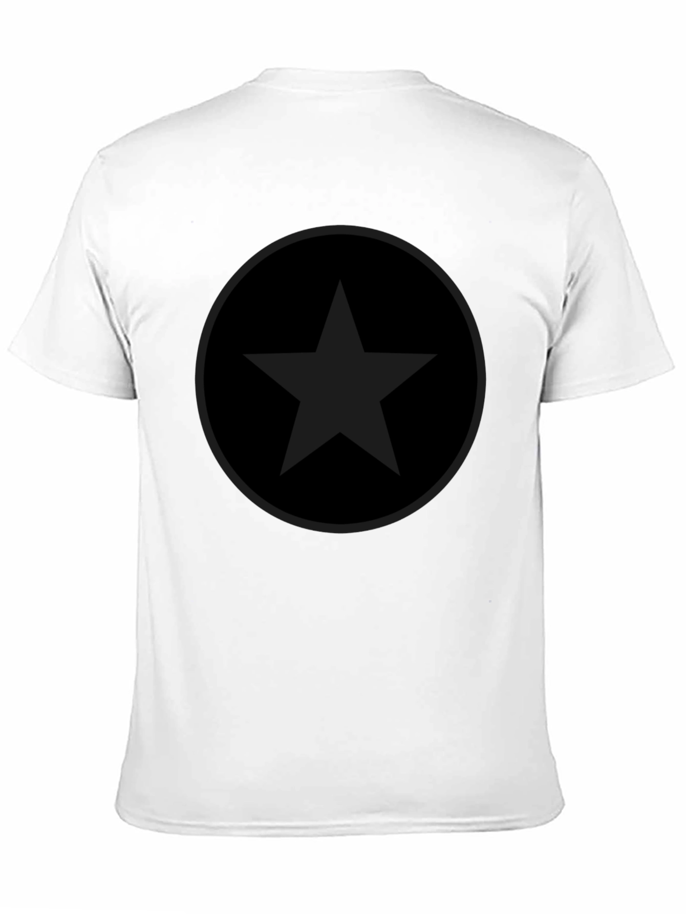 Star Circle Black Graphic Tee - Classic Crew Neck