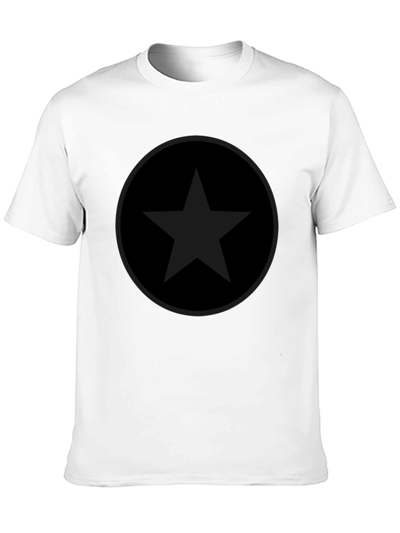 Star Circle Black Graphic Tee - Classic Crew Neck