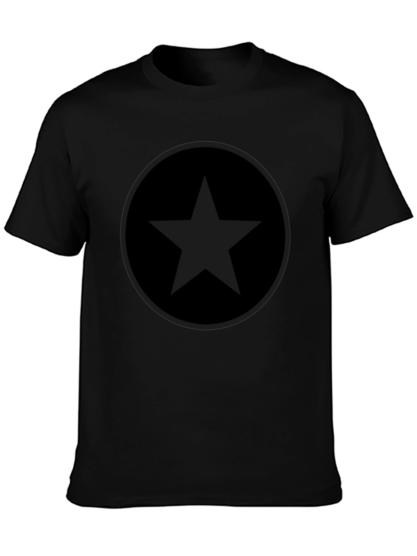 Star Circle Black Graphic Tee - Classic Crew Neck