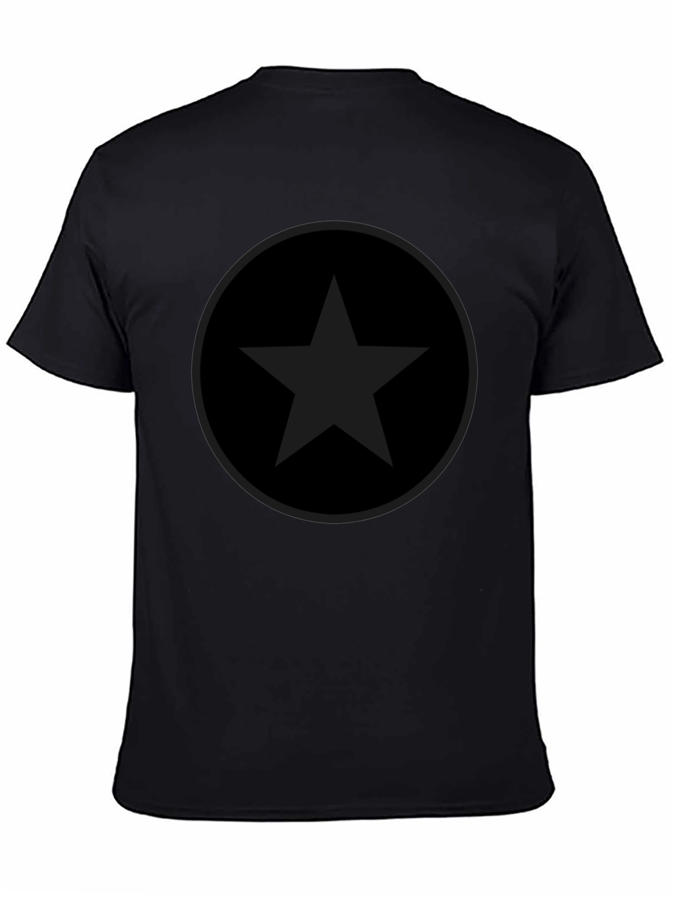 Star Circle Black Graphic Tee - Classic Crew Neck