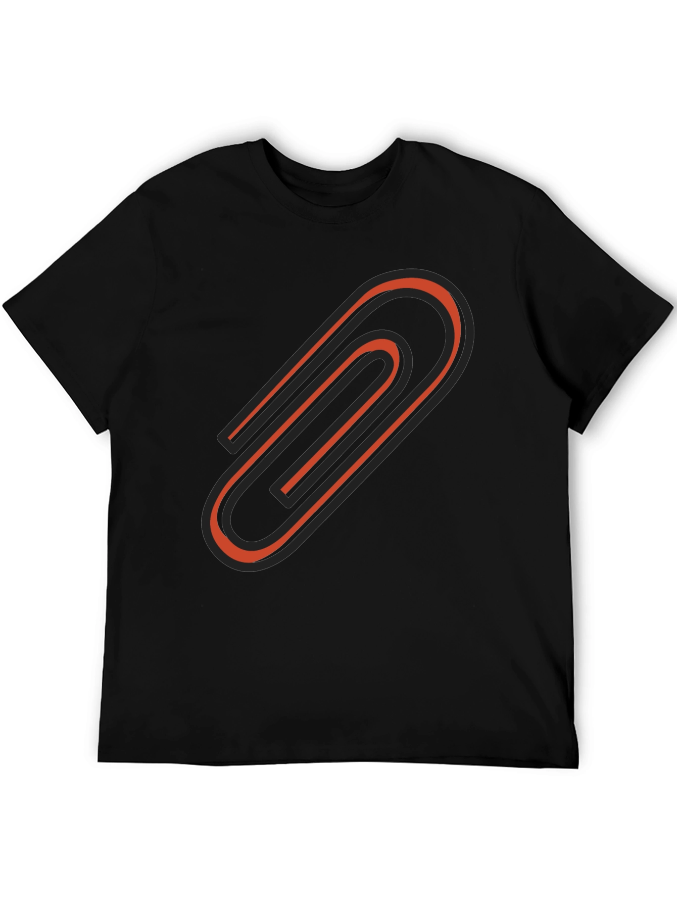 Paperclip Graphic Tee - Modern Black T-Shirt