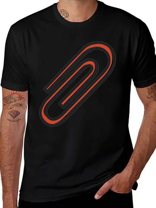 Paperclip Graphic Tee - Modern Black T-Shirt