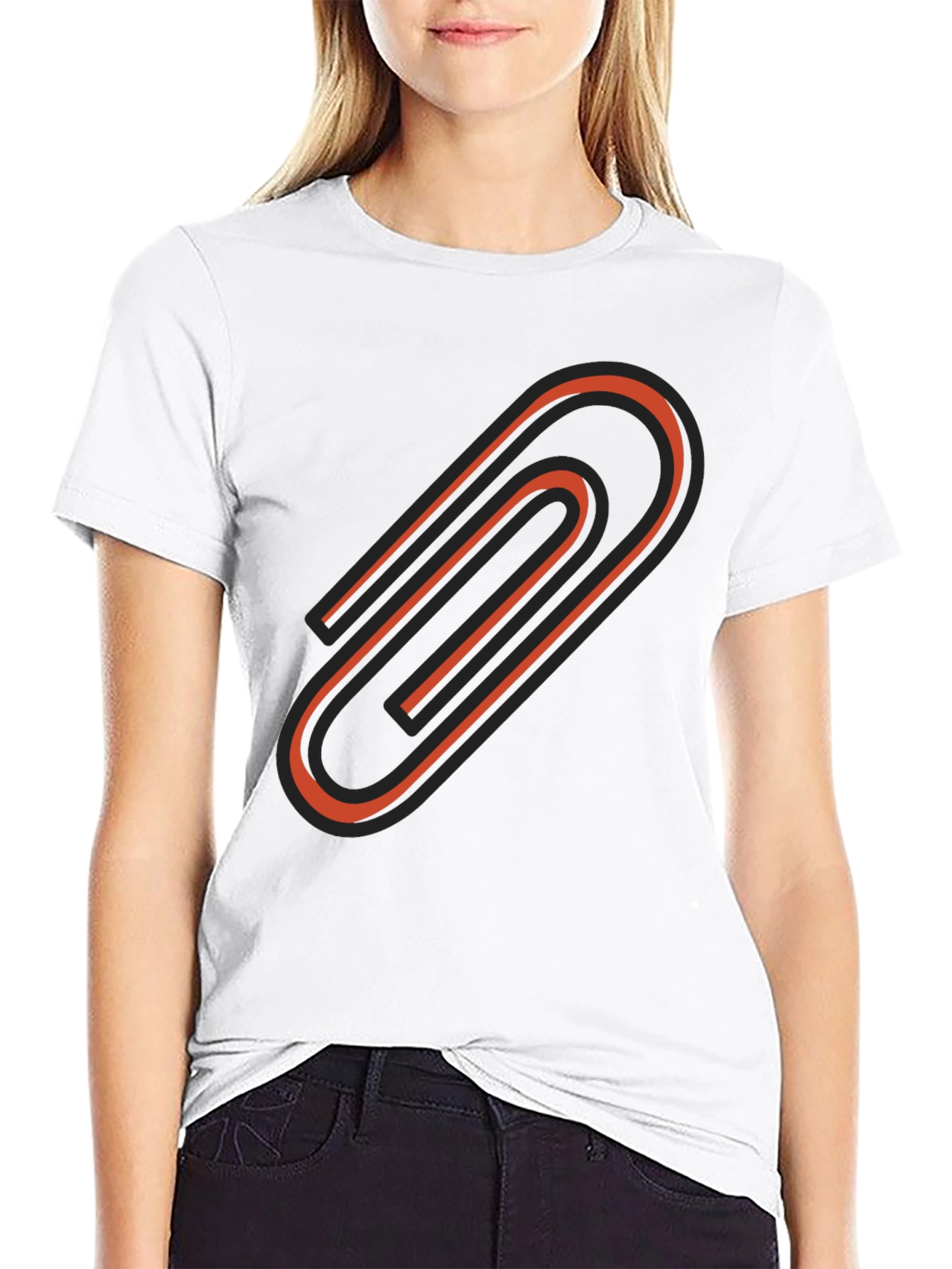 Paperclip Graphic Tee - Modern Black T-Shirt