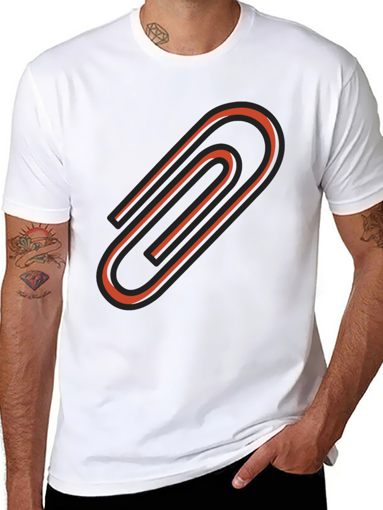 Paperclip Graphic Tee - Modern Black T-Shirt