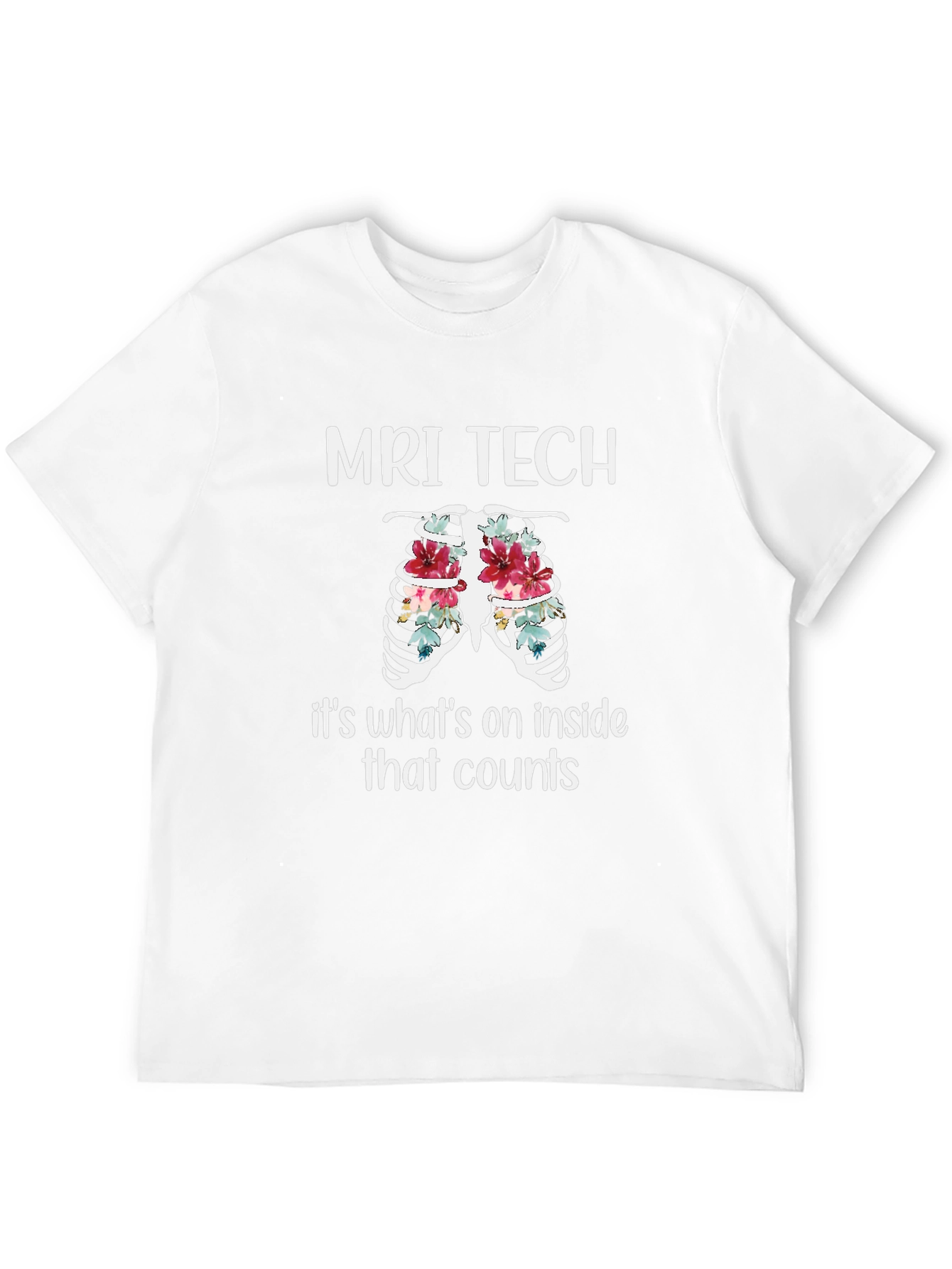 MRI Tech Floral Rib Cage T-Shirt
