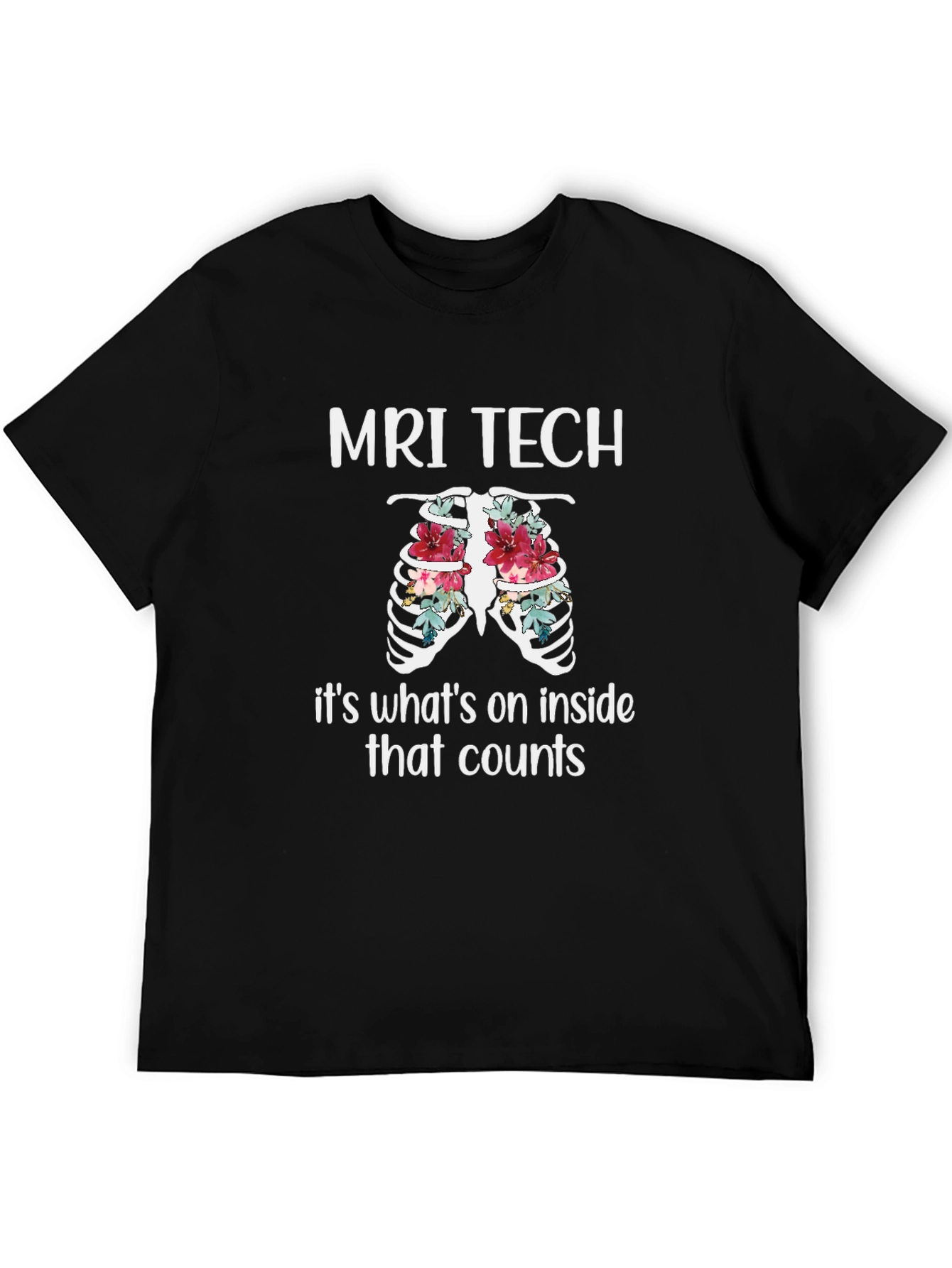 MRI Tech Floral Rib Cage T-Shirt