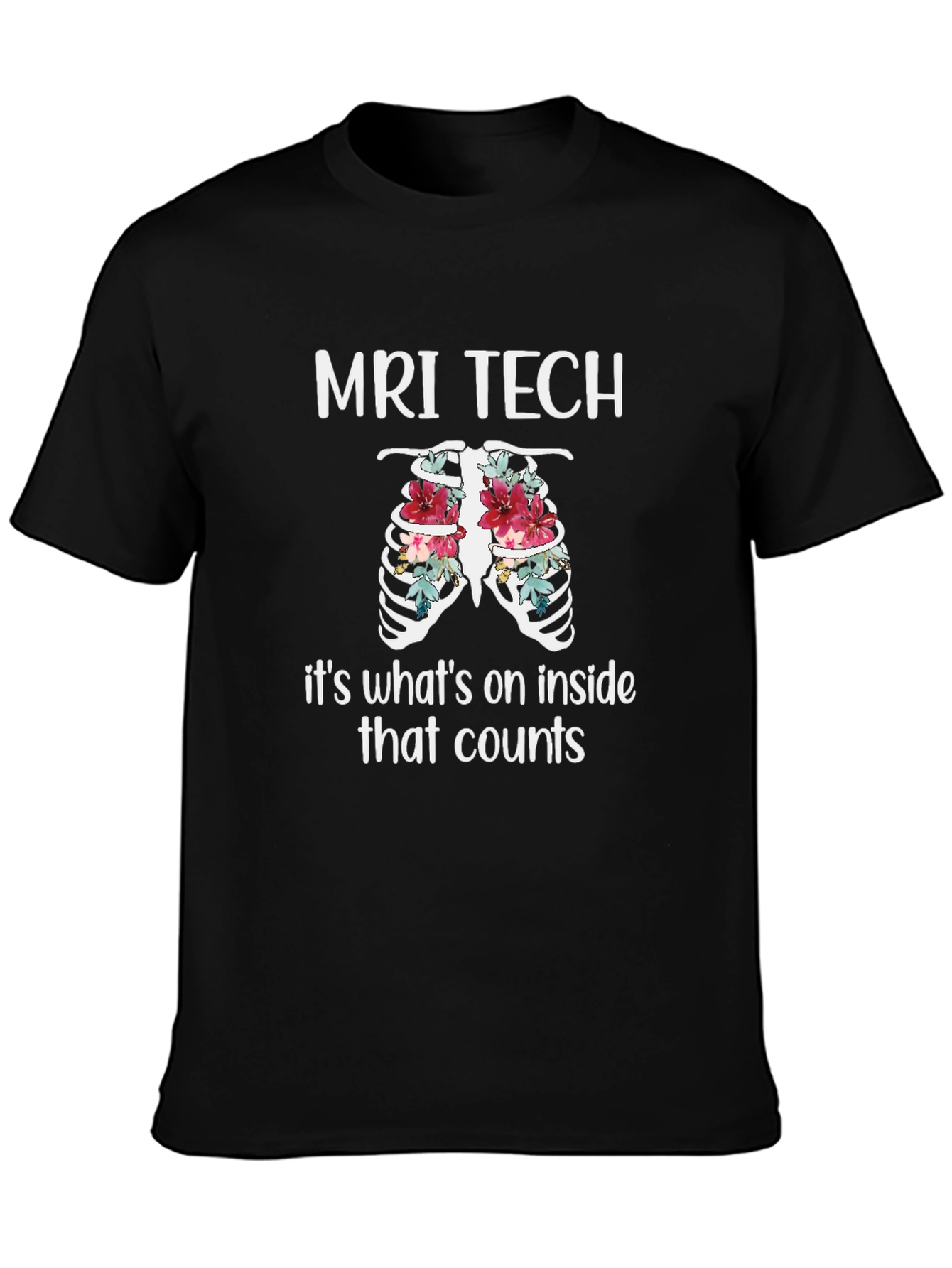 MRI Tech Floral Rib Cage T-Shirt