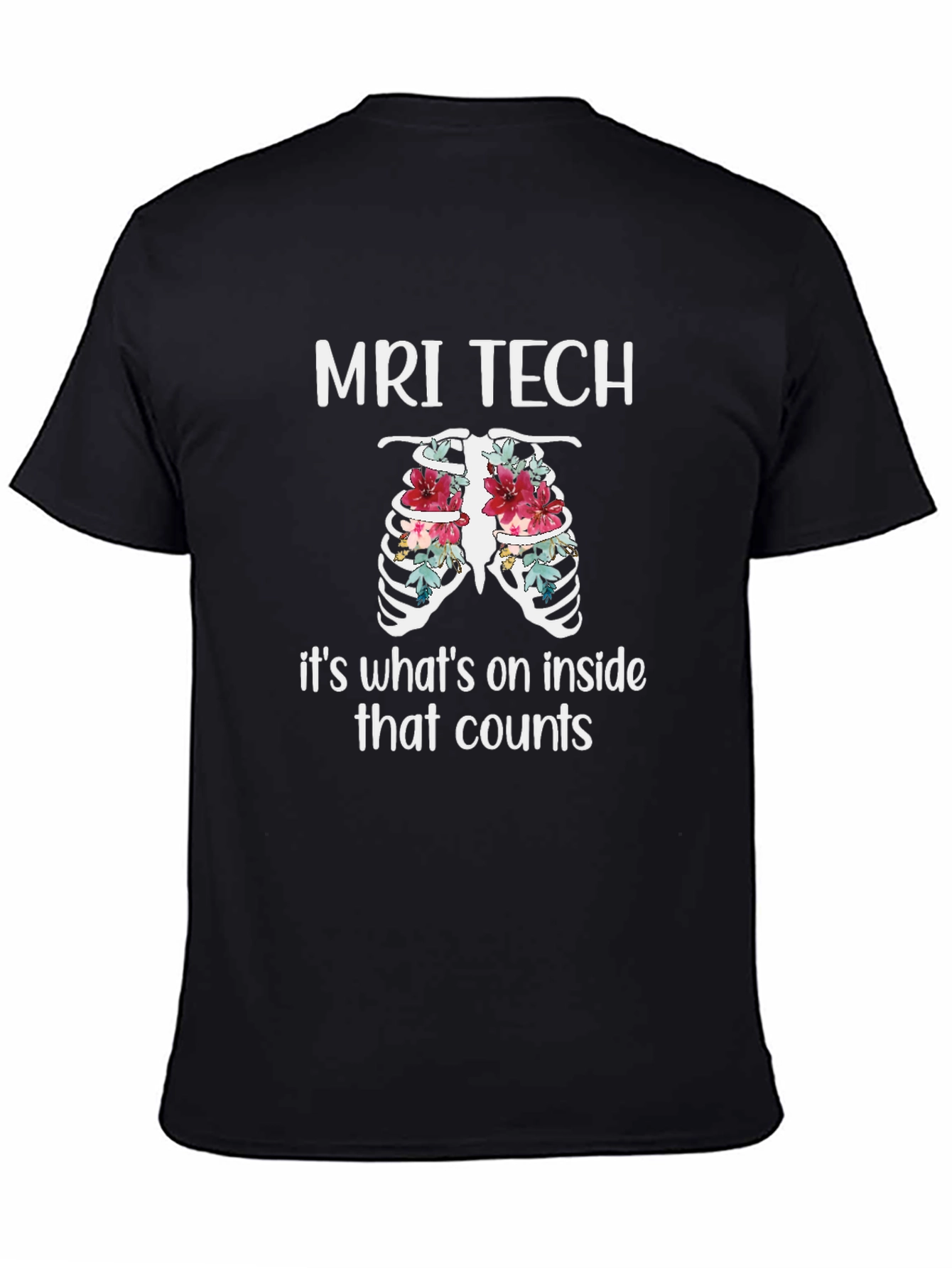 MRI Tech Floral Rib Cage T-Shirt