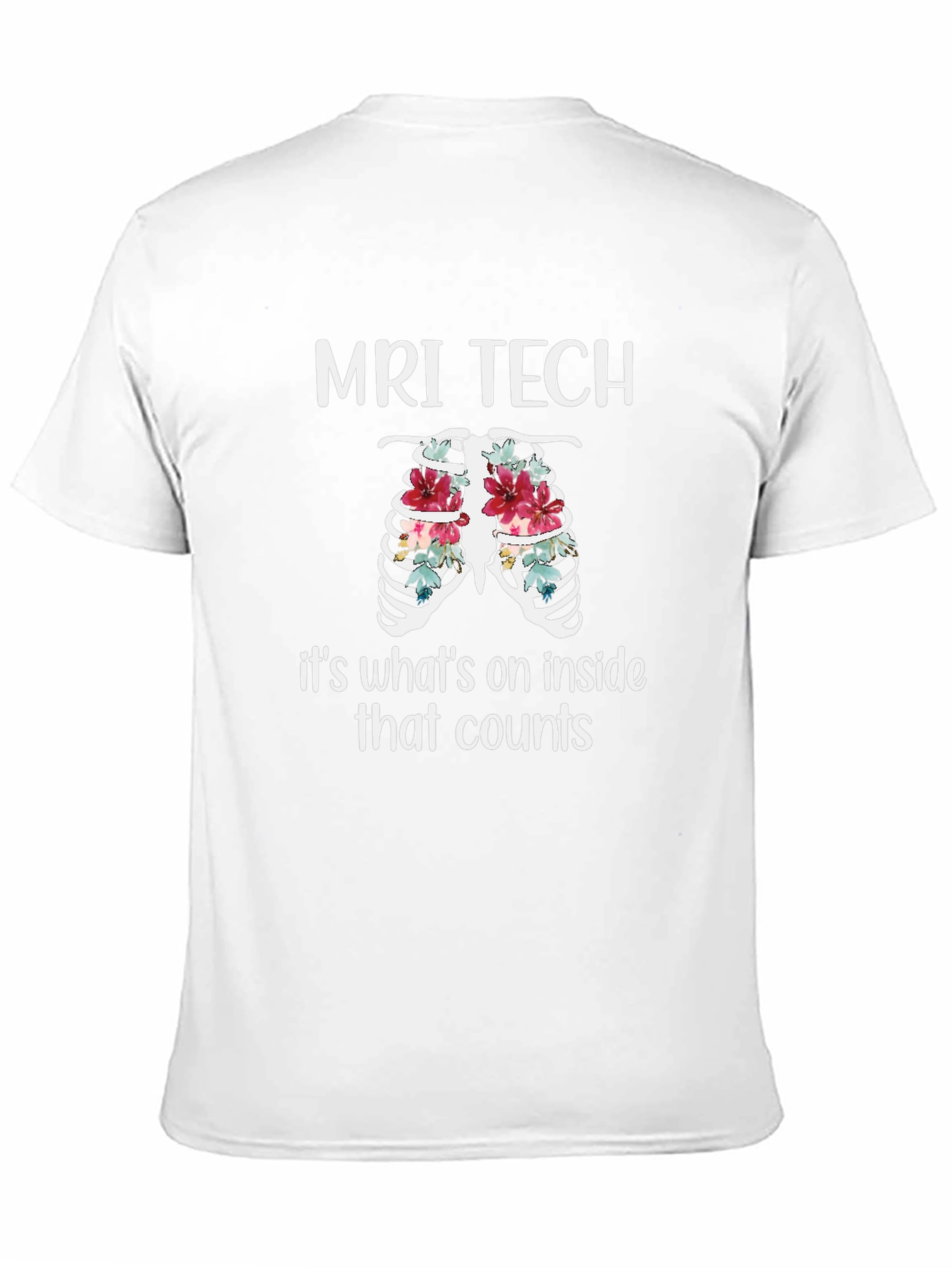 MRI Tech Floral Rib Cage T-Shirt