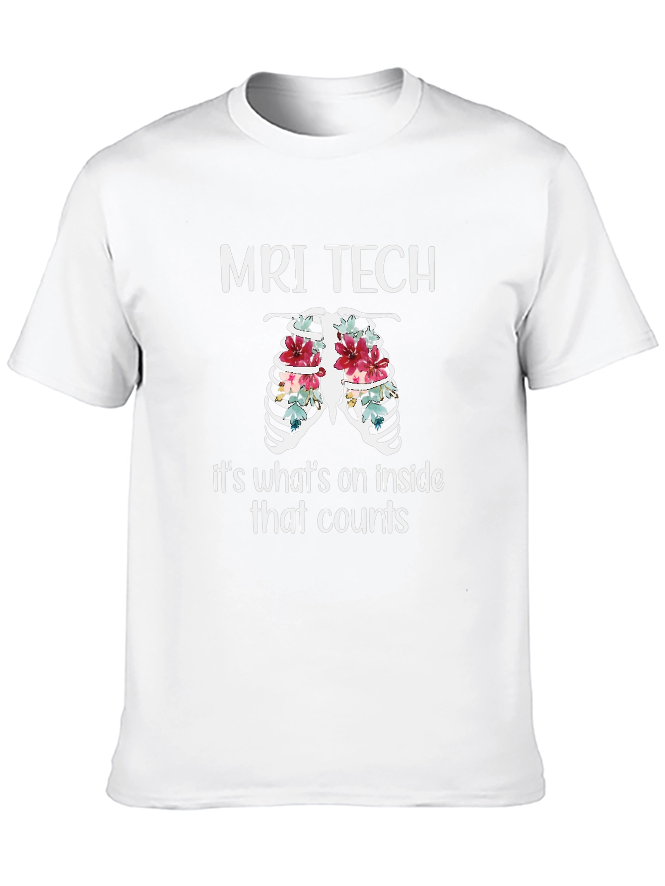 MRI Tech Floral Rib Cage T-Shirt