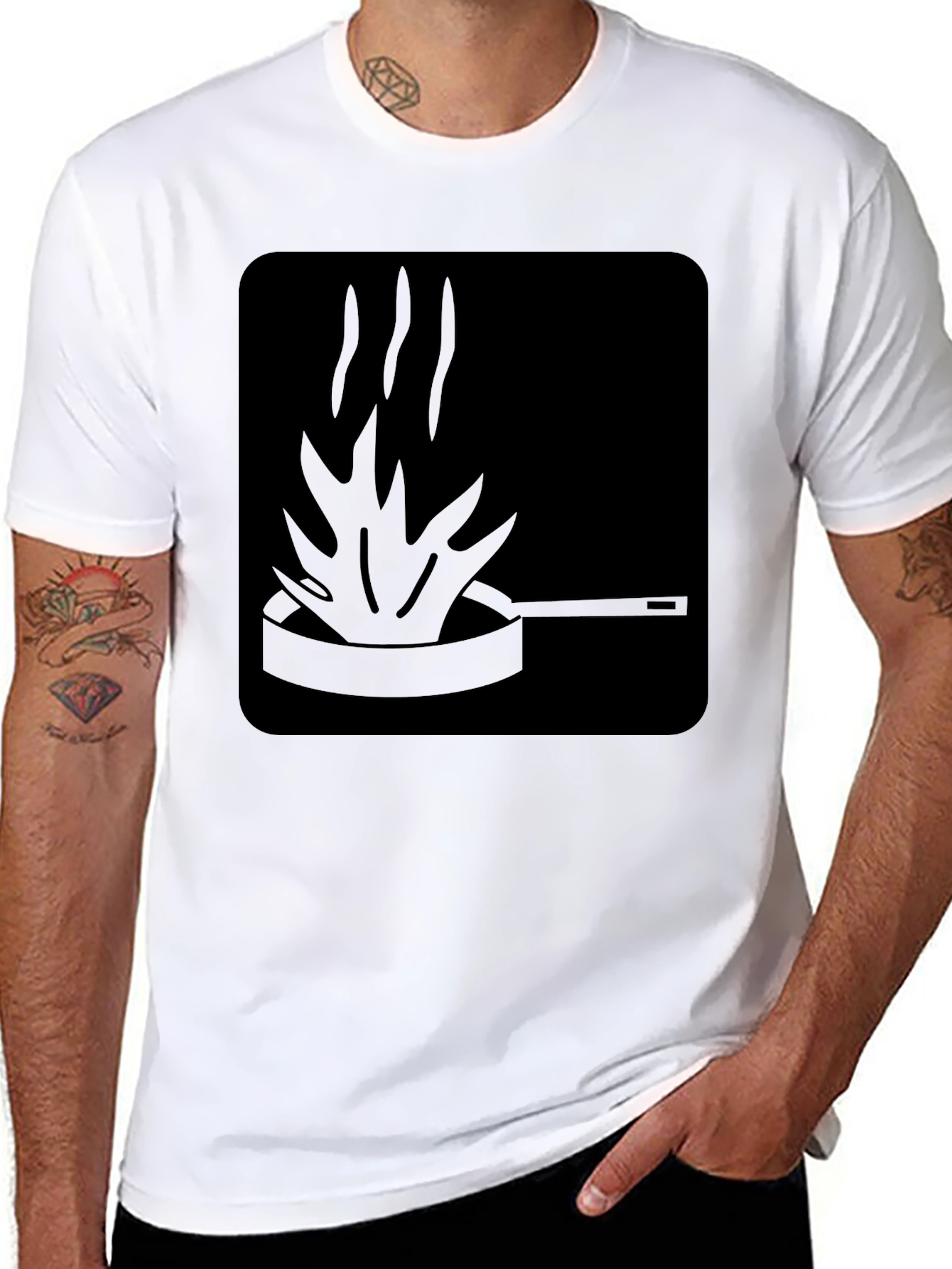 Fiery Pan Graphic Tee - Cook with Passion!