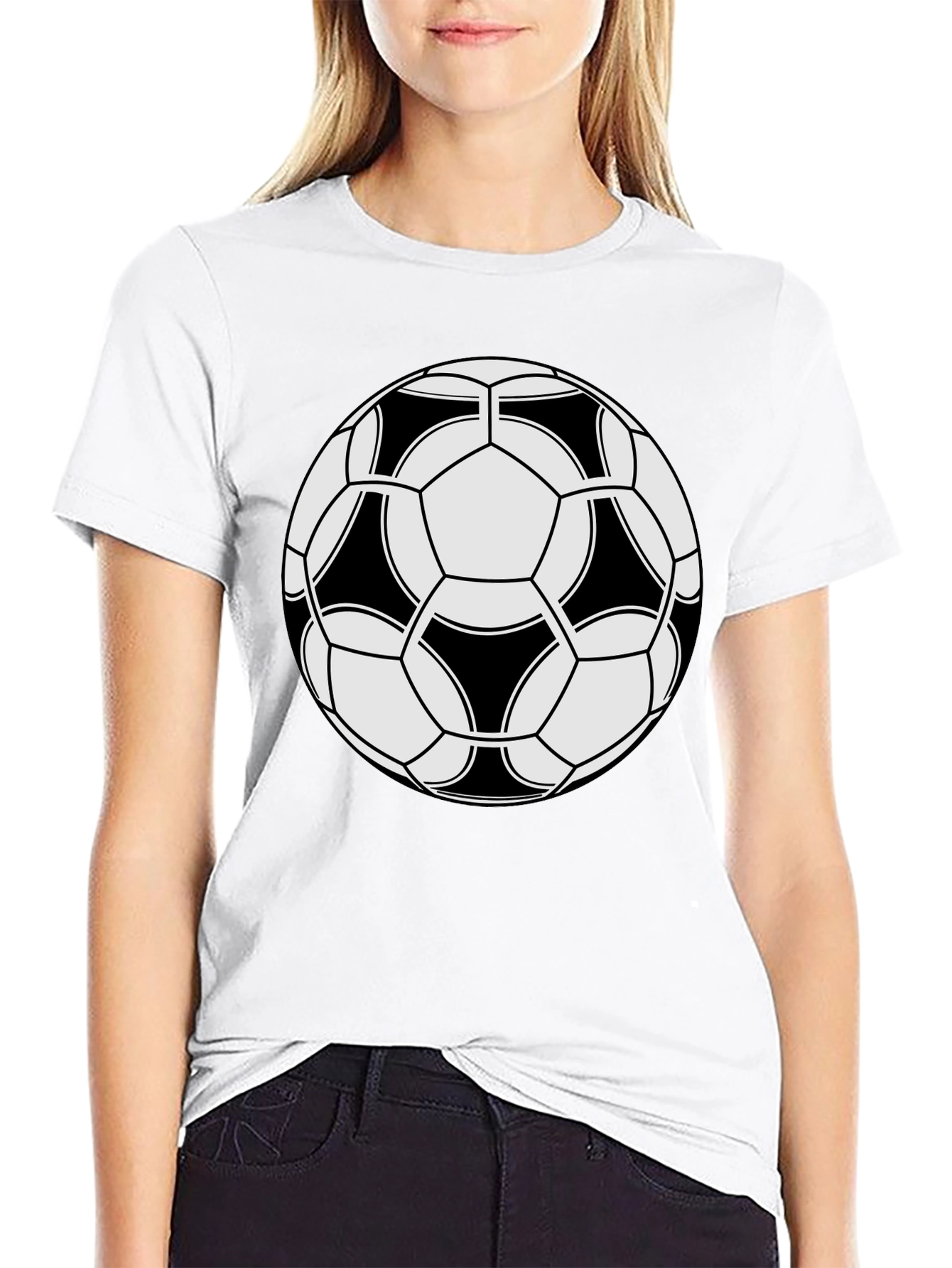 Soccer Ball Graphic Black T-Shirt