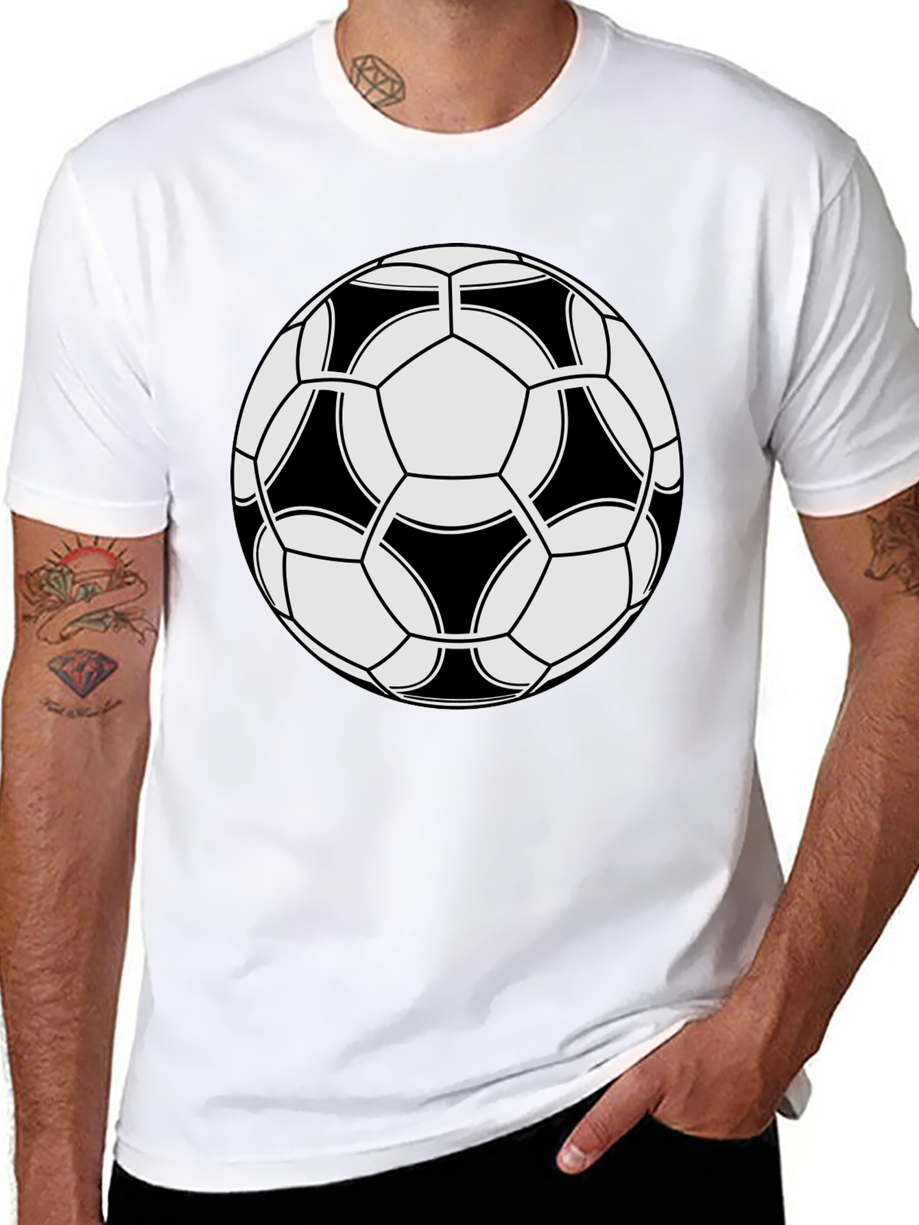 Soccer Ball Graphic Black T-Shirt