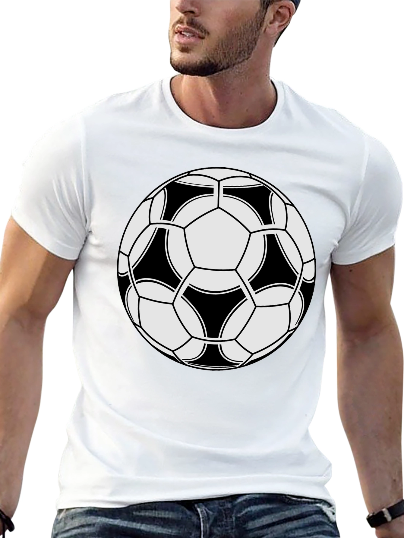 Soccer Ball Graphic Black T-Shirt