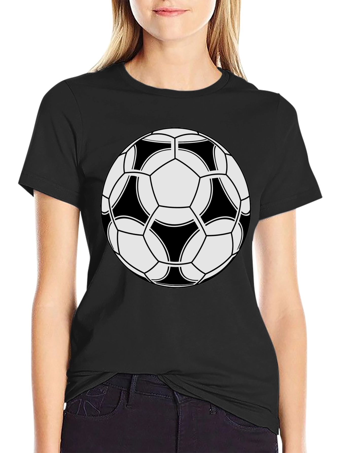 Soccer Ball Graphic Black T-Shirt