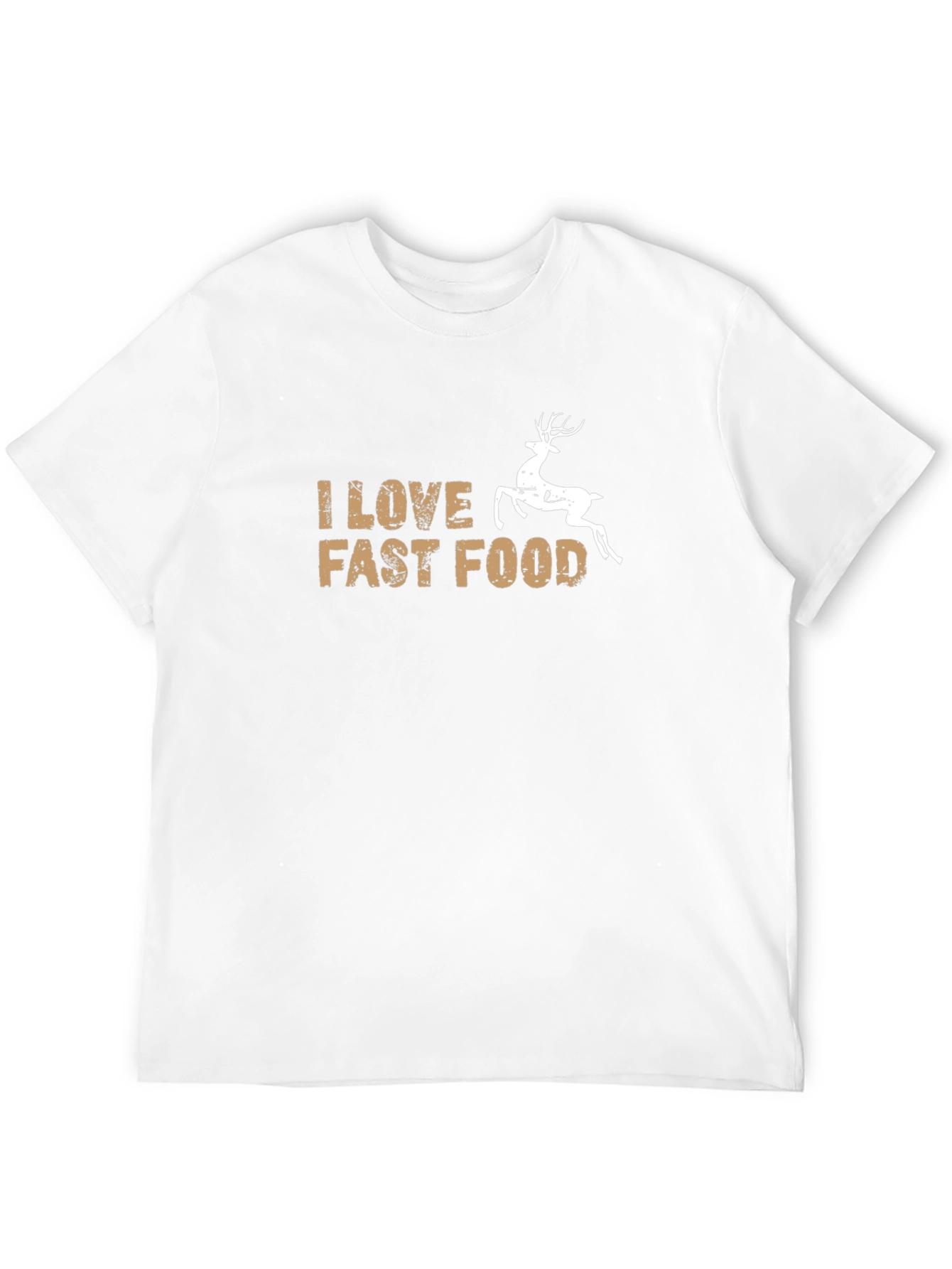 I Love Fast Food Deer Graphic T-Shirt