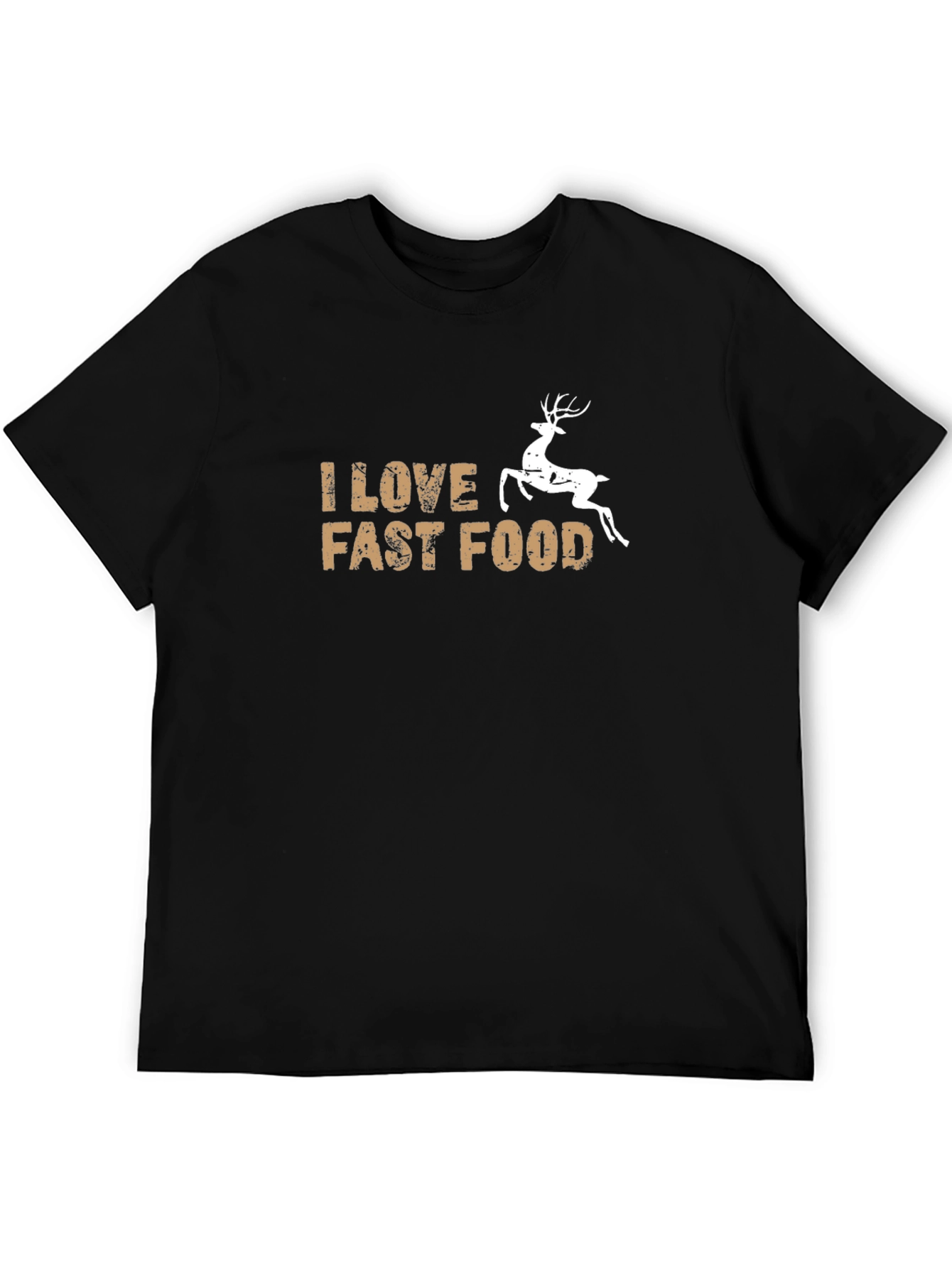I Love Fast Food Deer Graphic T-Shirt