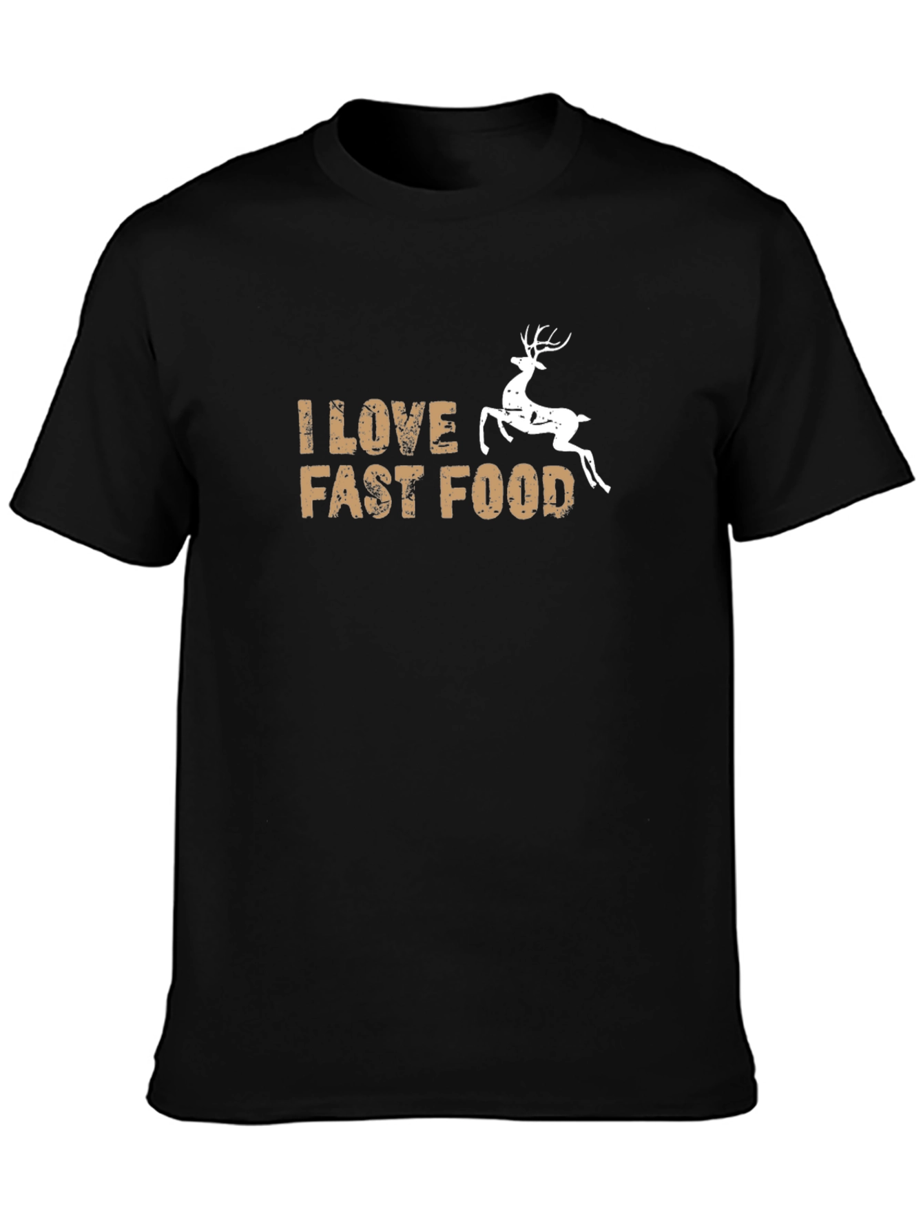 I Love Fast Food Deer Graphic T-Shirt
