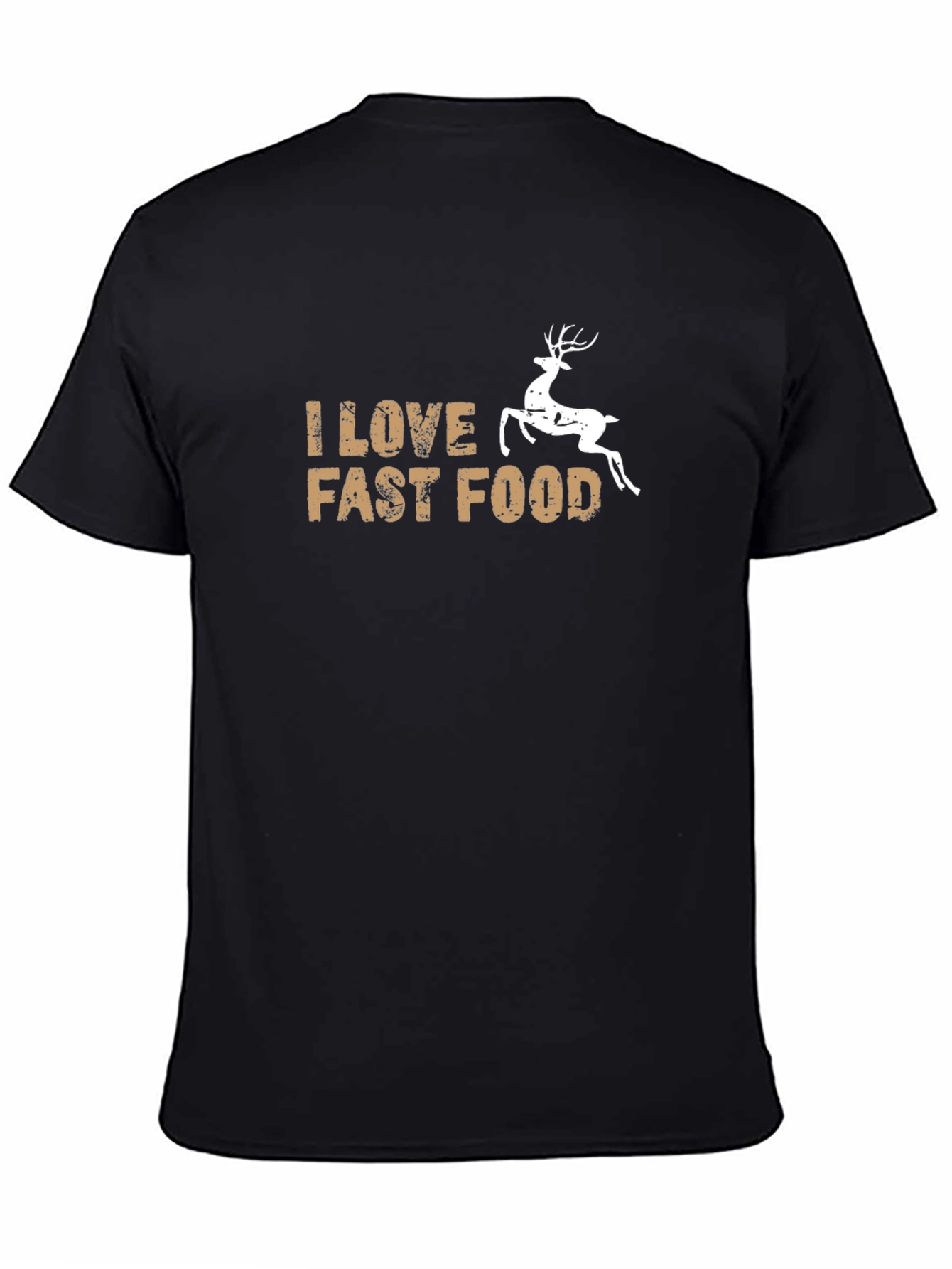 I Love Fast Food Deer Graphic T-Shirt