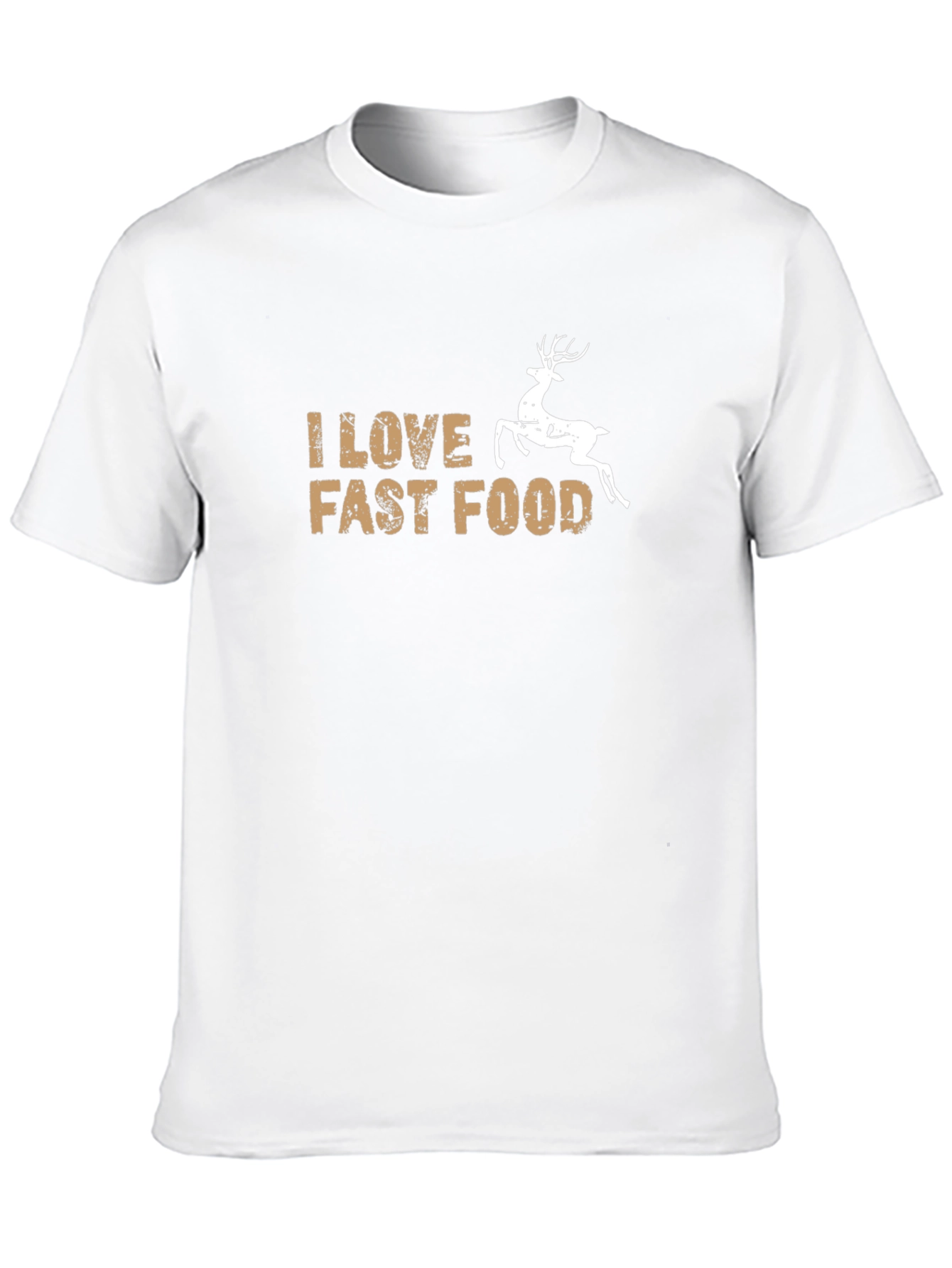 I Love Fast Food Deer Graphic T-Shirt