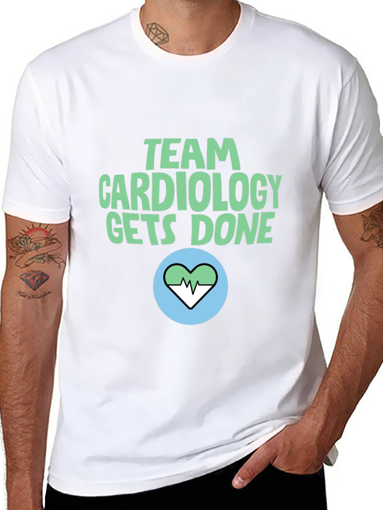 Team Cardiology Gets Done T-Shirt - Heart Design