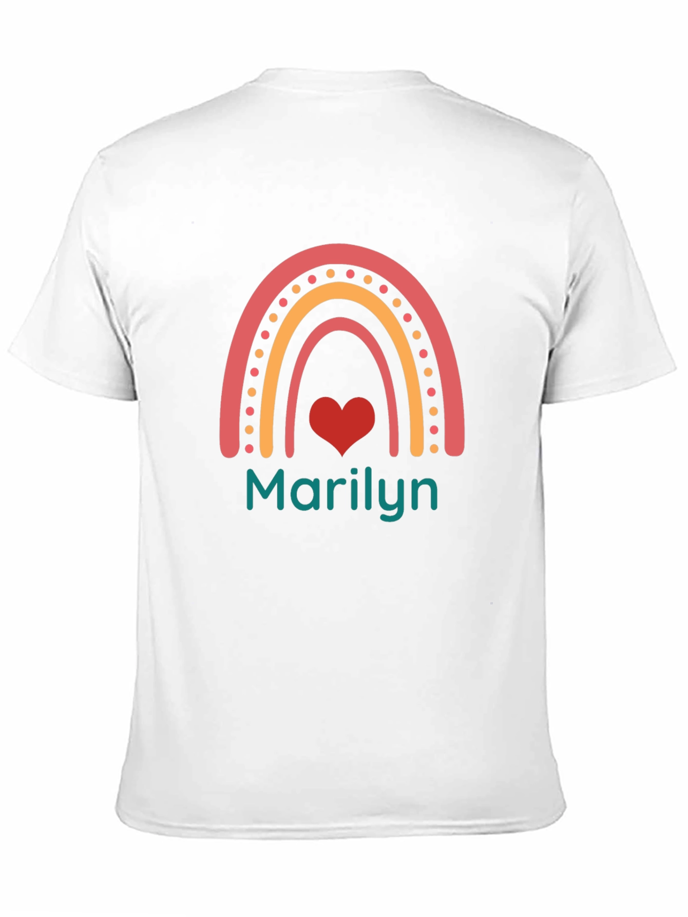 Marilyn Rainbow Heart T-Shirt - Custom Name Tee