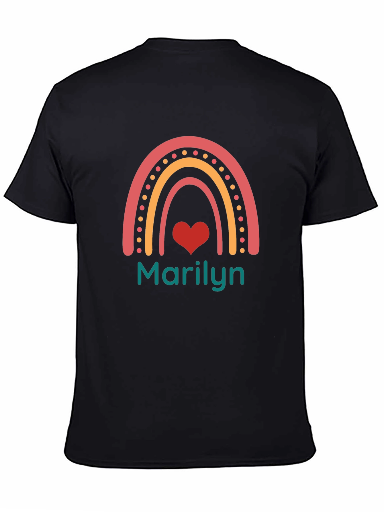 Marilyn Rainbow Heart T-Shirt - Custom Name Tee