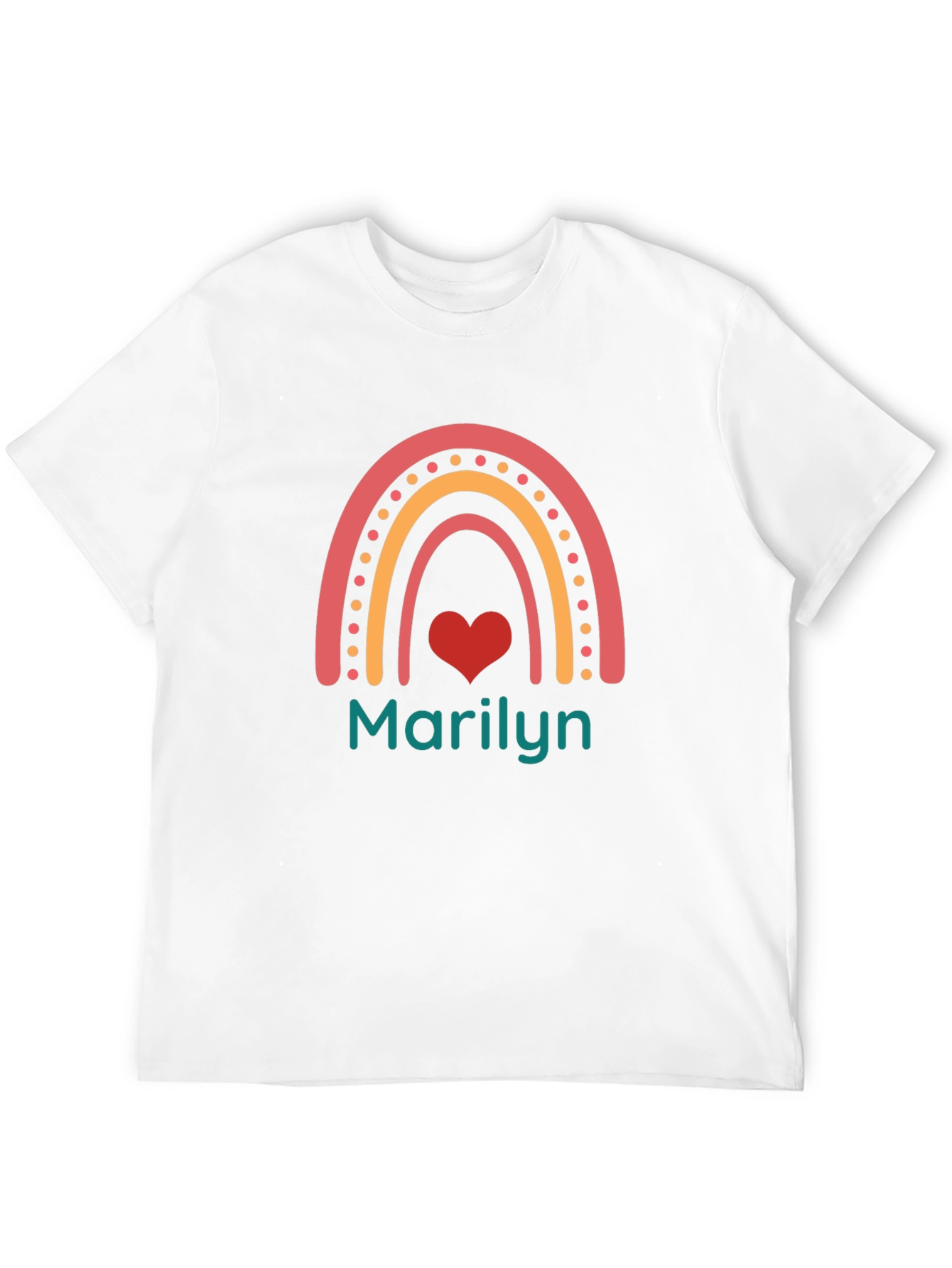 Marilyn Rainbow Heart T-Shirt - Custom Name Tee
