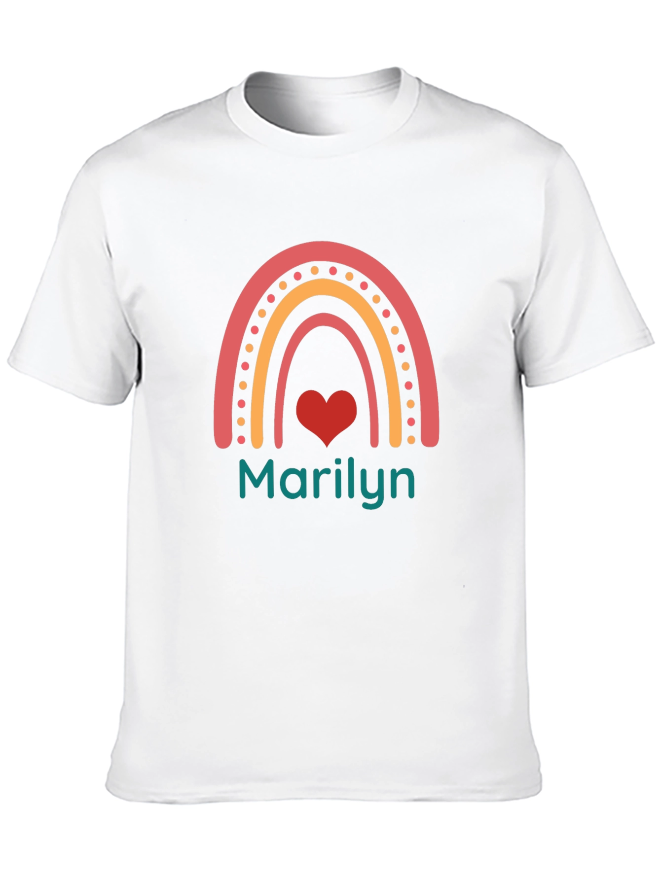 Marilyn Rainbow Heart T-Shirt - Custom Name Tee