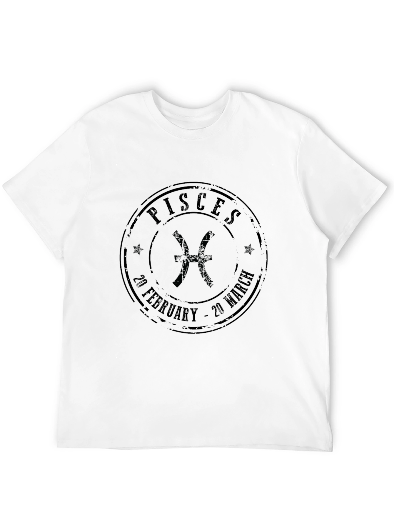 Pisces Zodiac Black Graphic T-Shirt