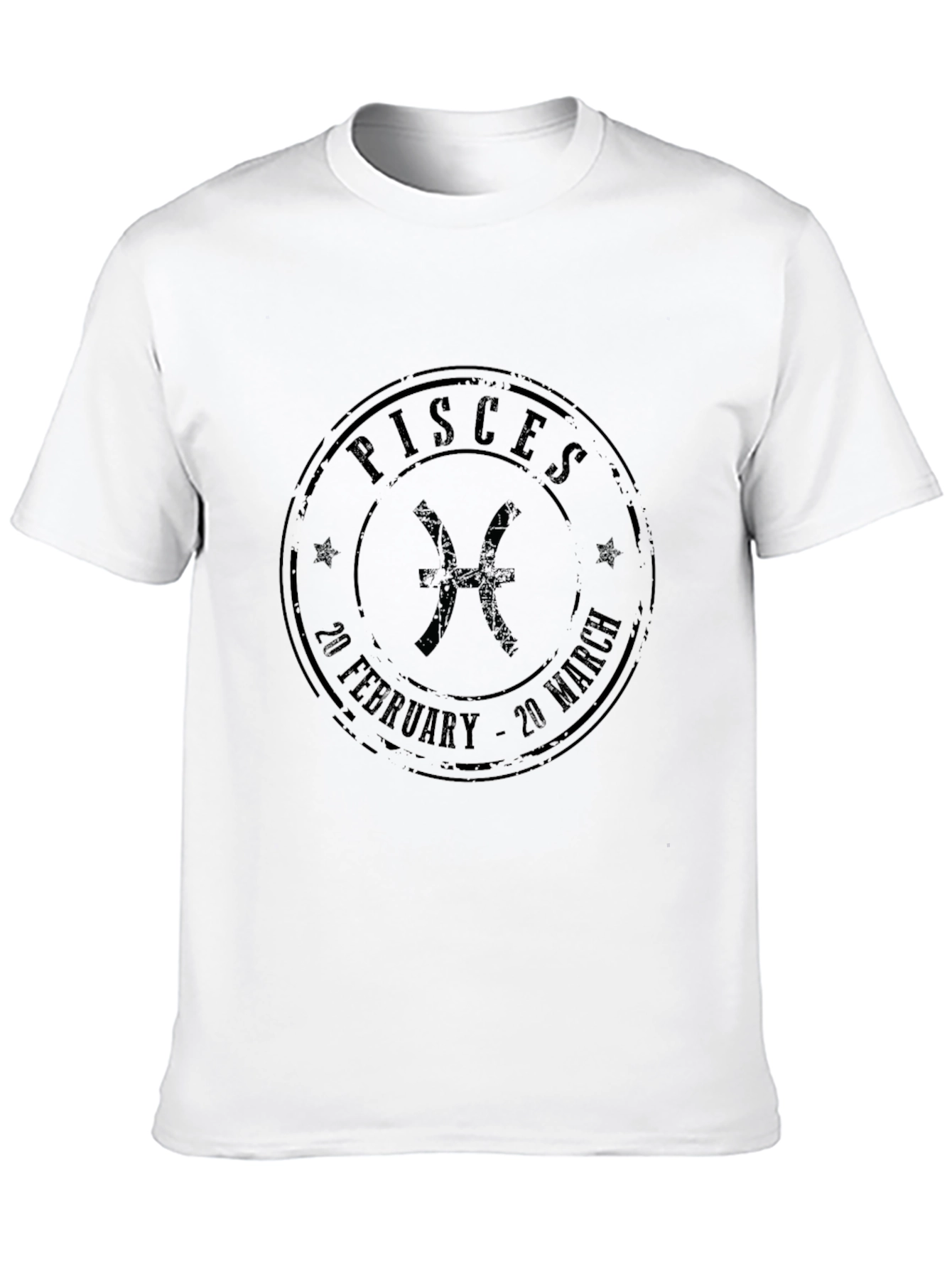 Pisces Zodiac Black Graphic T-Shirt