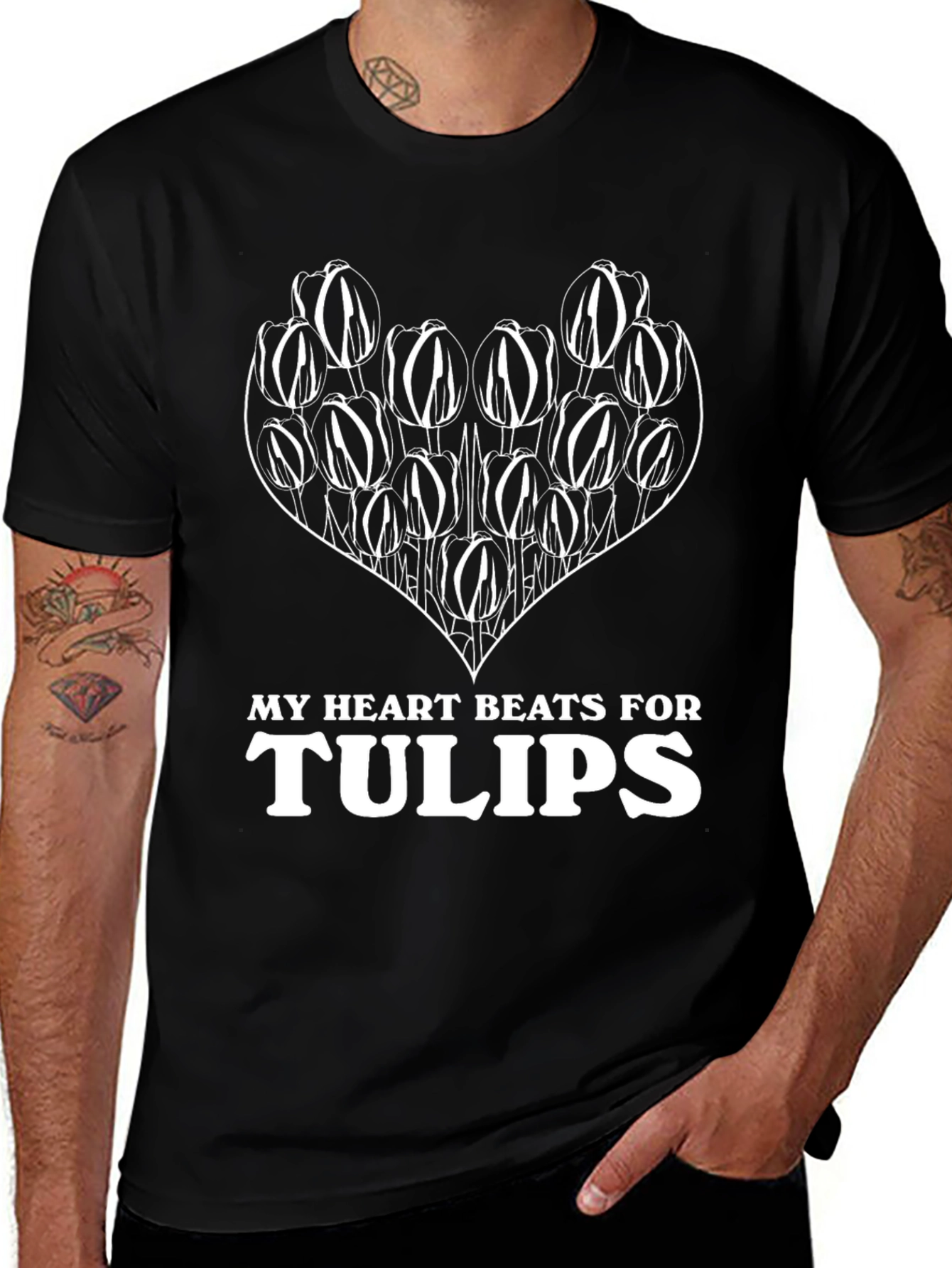 Heart Beats For Tulips Graphic T-Shirt