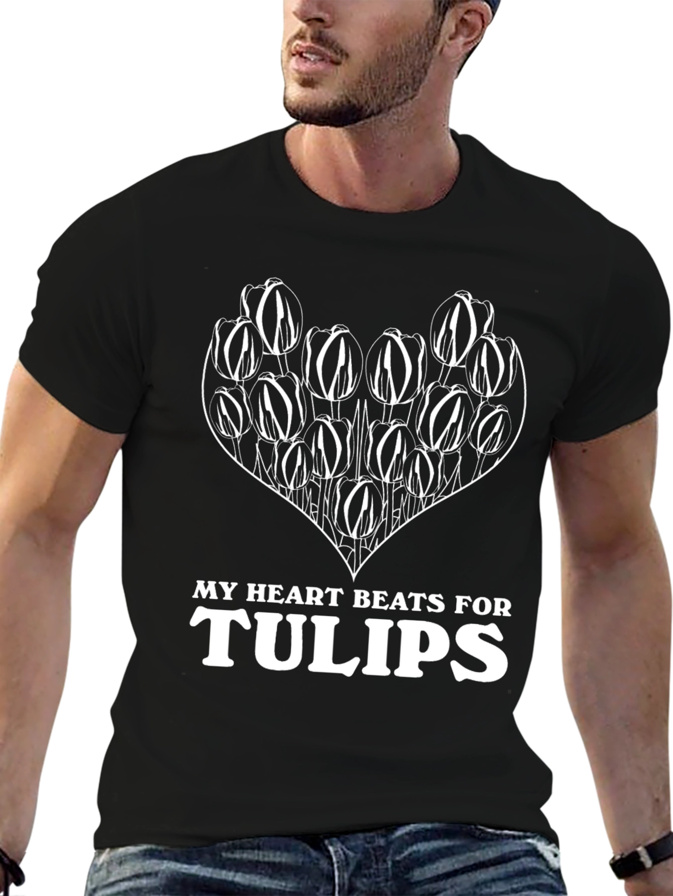 Heart Beats For Tulips Graphic T-Shirt