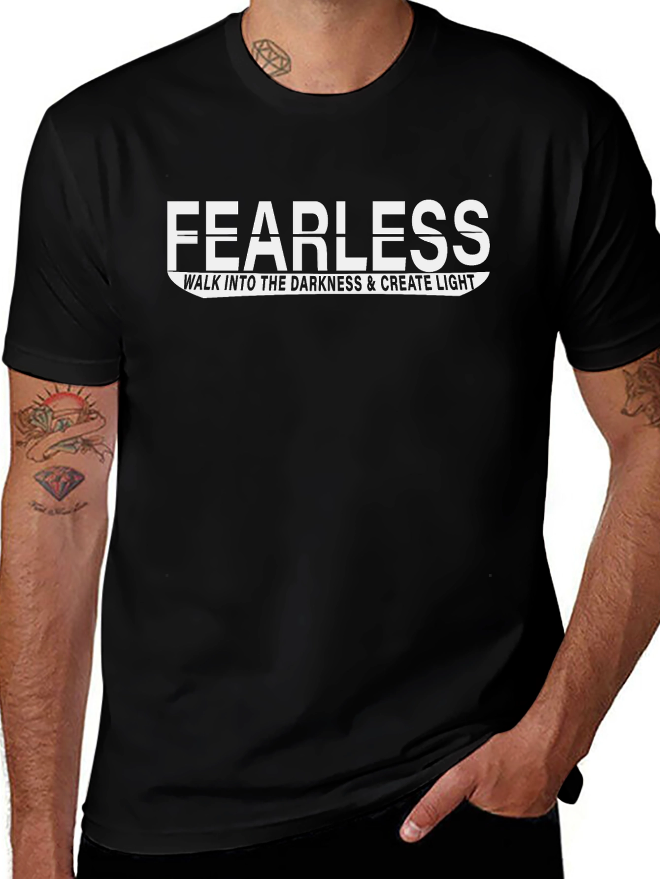 Fearless Graphic Print Crew Neck T-Shirt