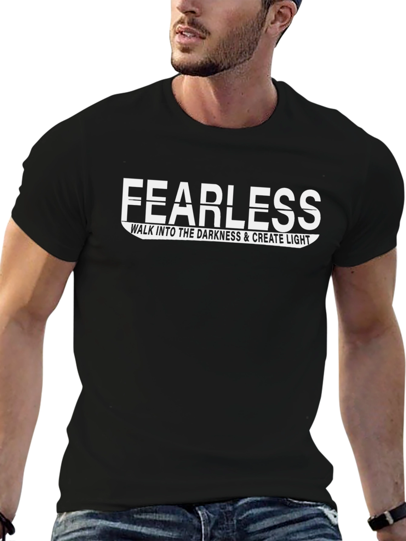 Fearless Graphic Print Crew Neck T-Shirt