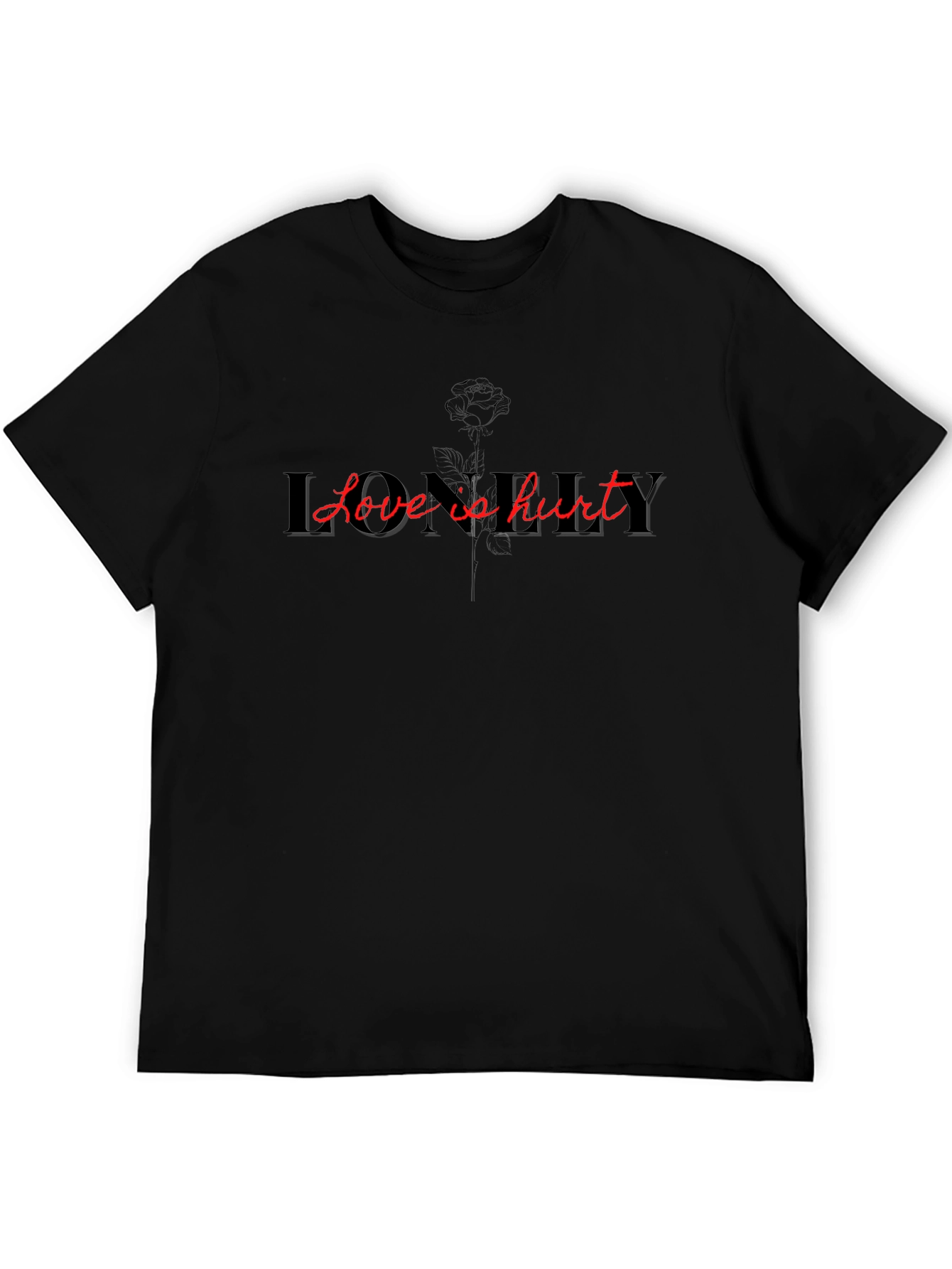 Lonely Love is Hurt Black Graphic Tee