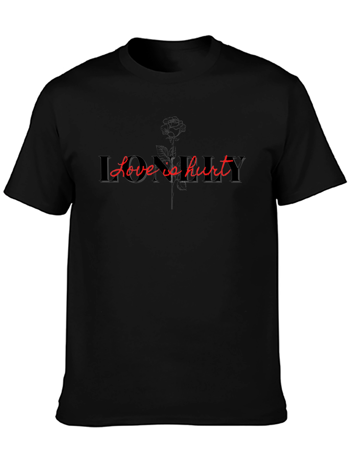 Lonely Love is Hurt Black Graphic Tee