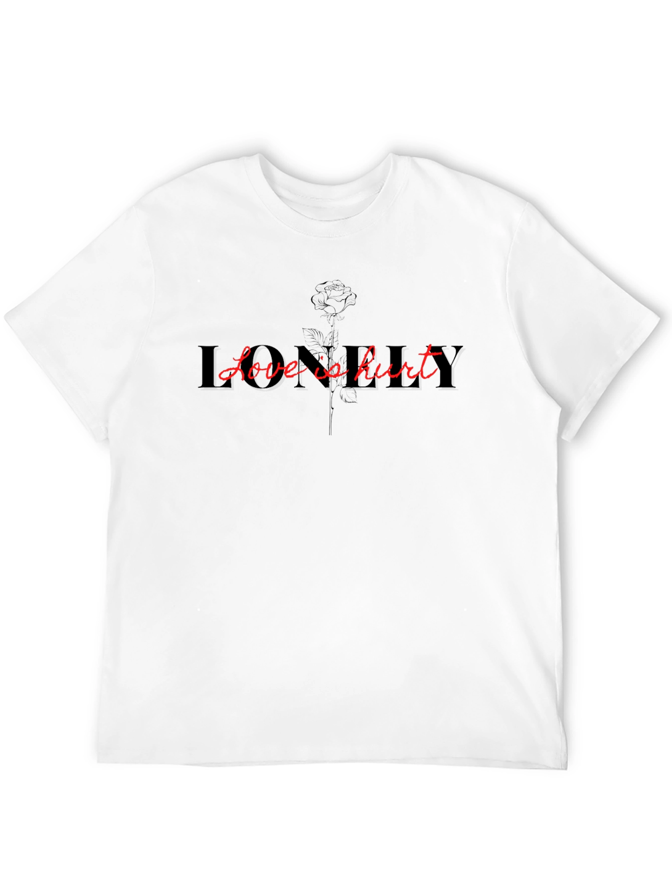 Lonely Love is Hurt Black Graphic Tee