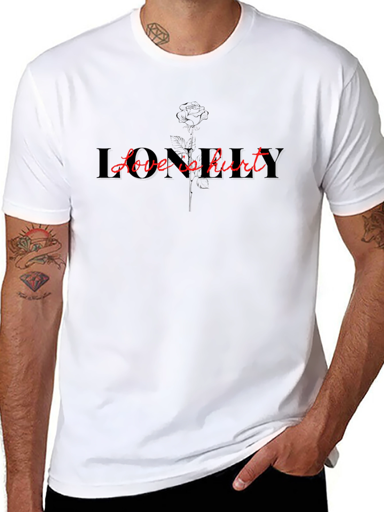 Lonely Love is Hurt Black Graphic Tee