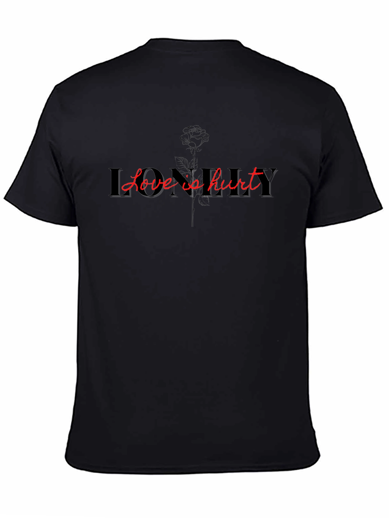 Lonely Love is Hurt Black Graphic Tee