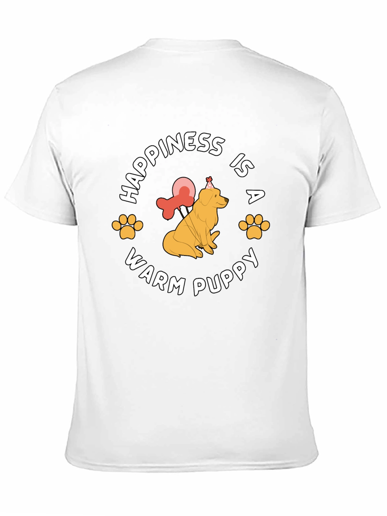 Happiness is a Warm Puppy Black T-Shirt