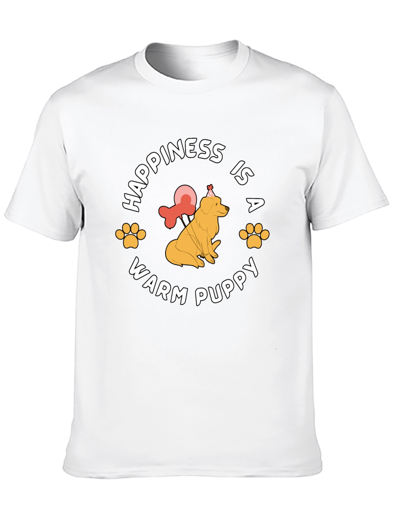 Happiness is a Warm Puppy Black T-Shirt